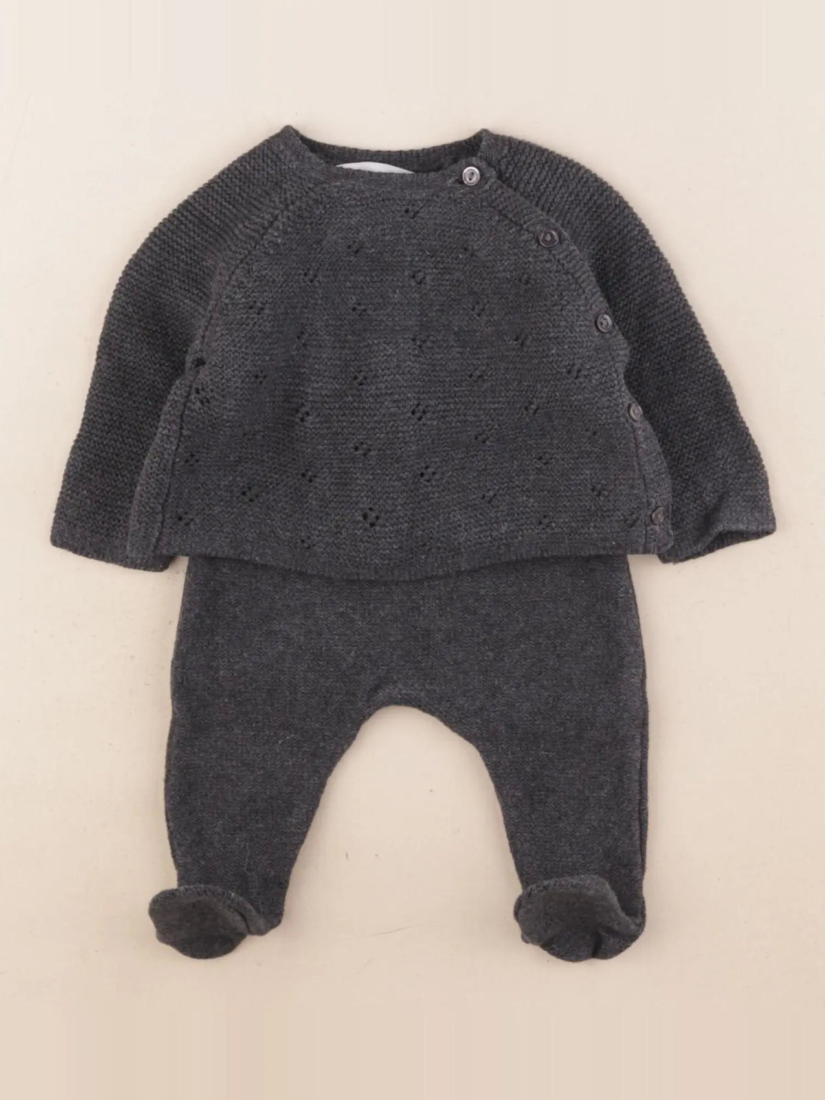 Zara - ensemble gris - 1/3 mois