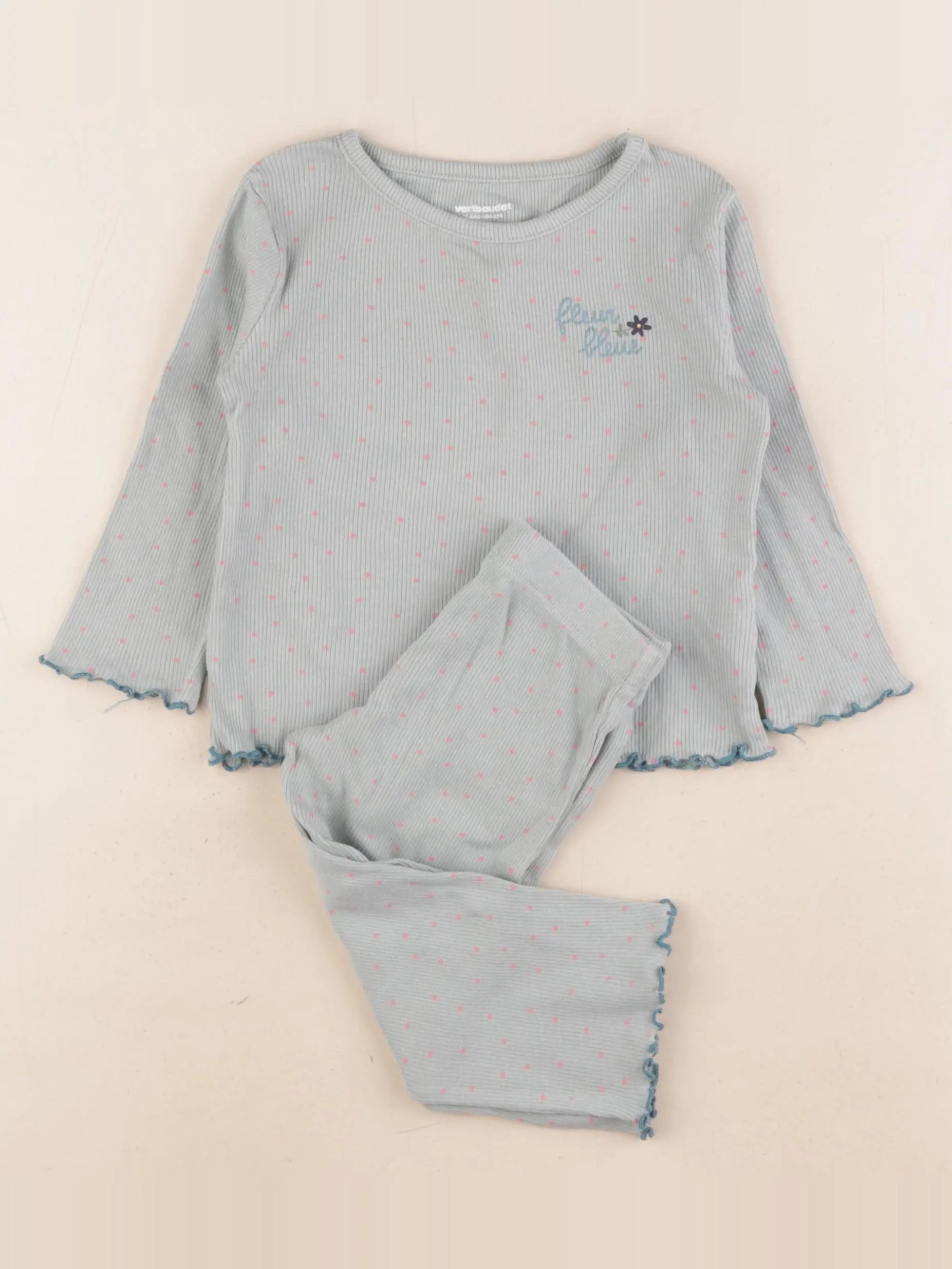 Vertbaudet - pyjama coton vert - 2 ans