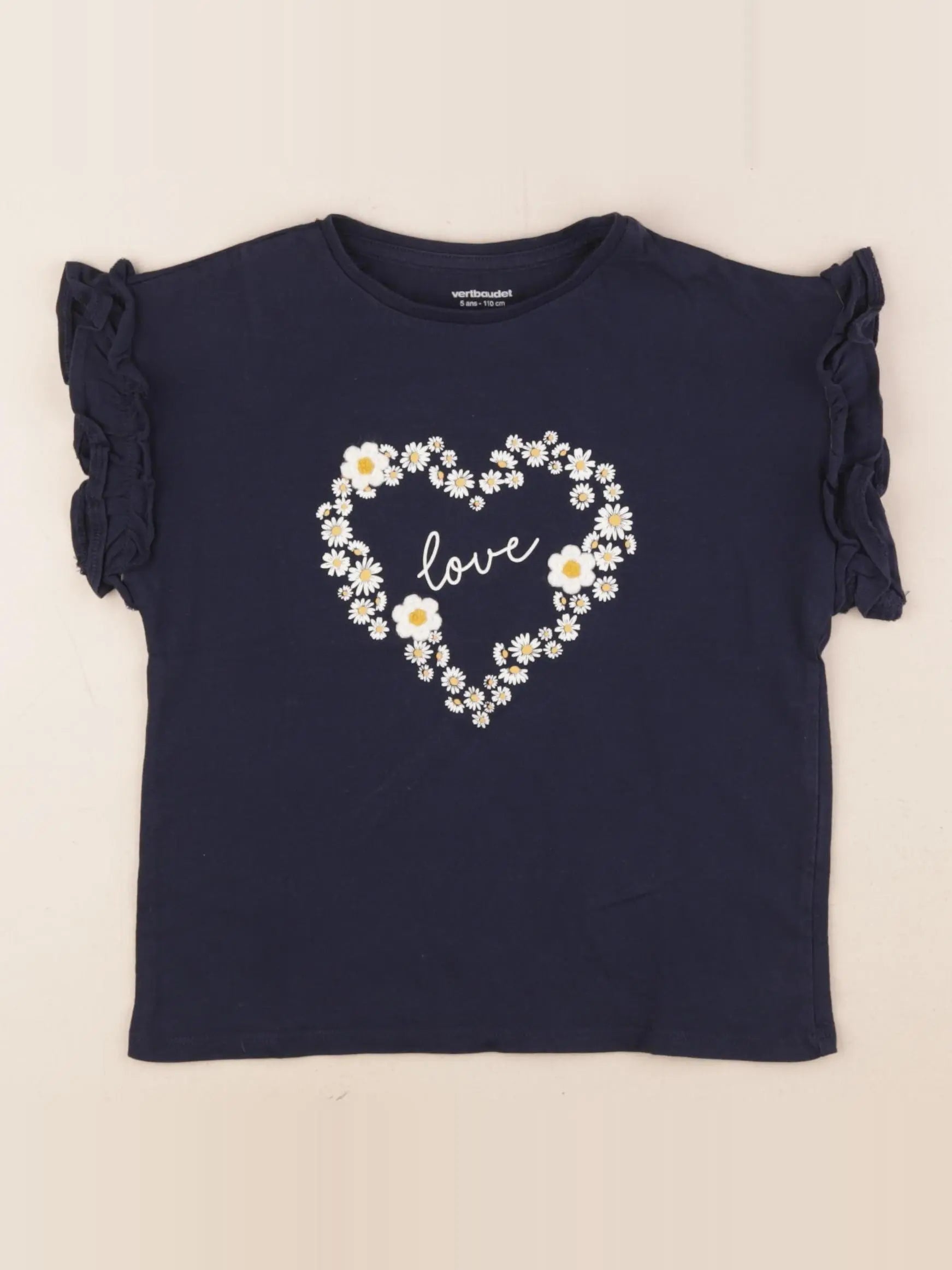 Vertbaudet - tee-shirt bleu - 5 ans