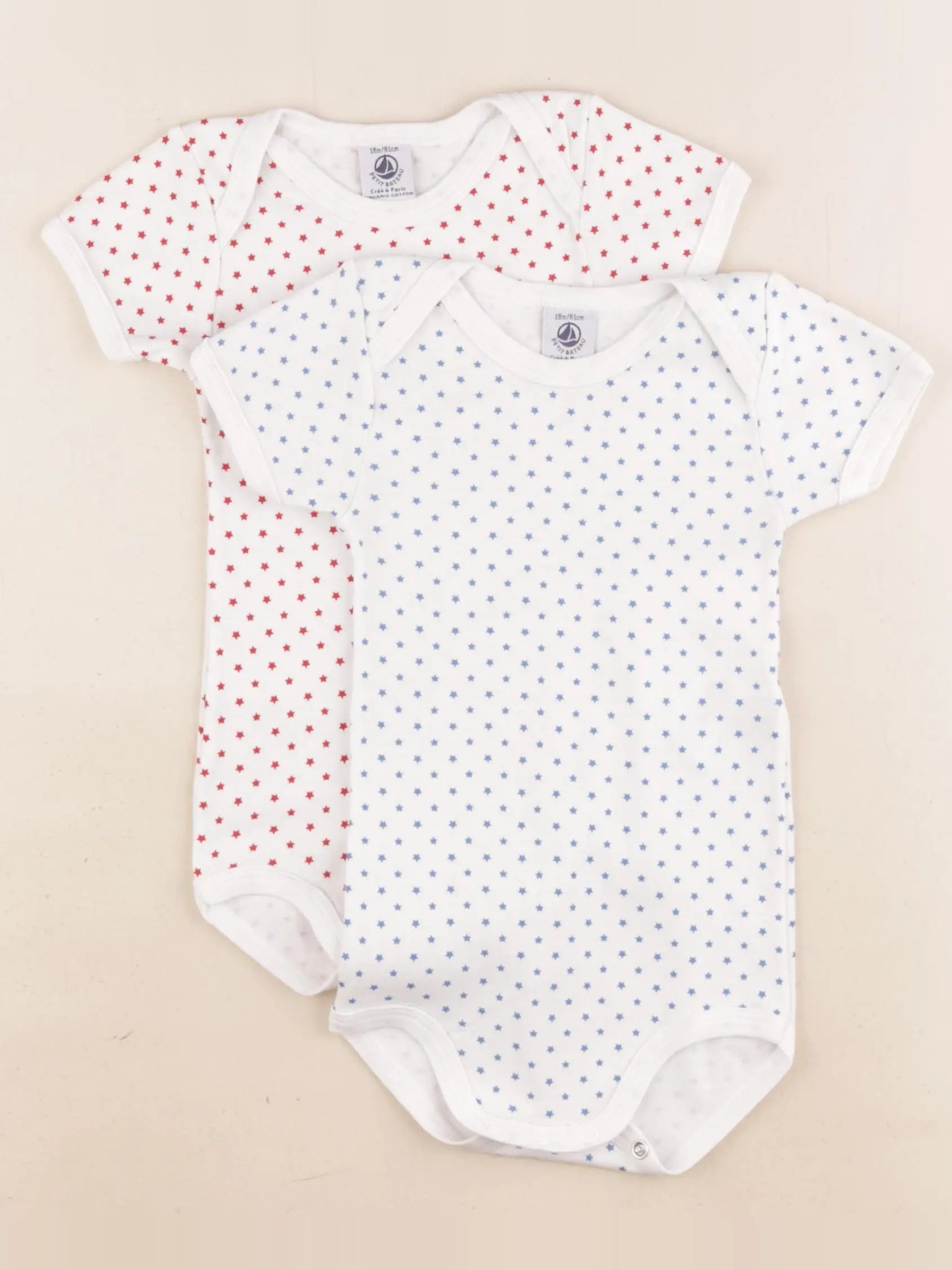 Petit Bateau - lot de 3 bodies en coton multicolore - 18 mois