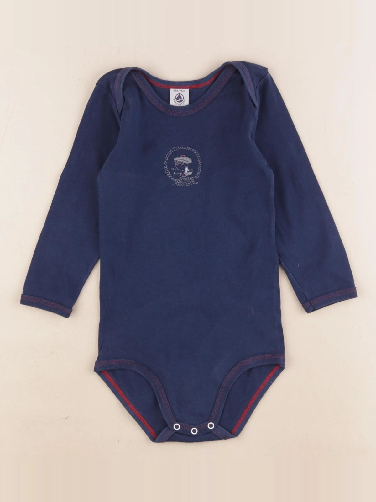Petit Bateau - body bleu - 36 mois