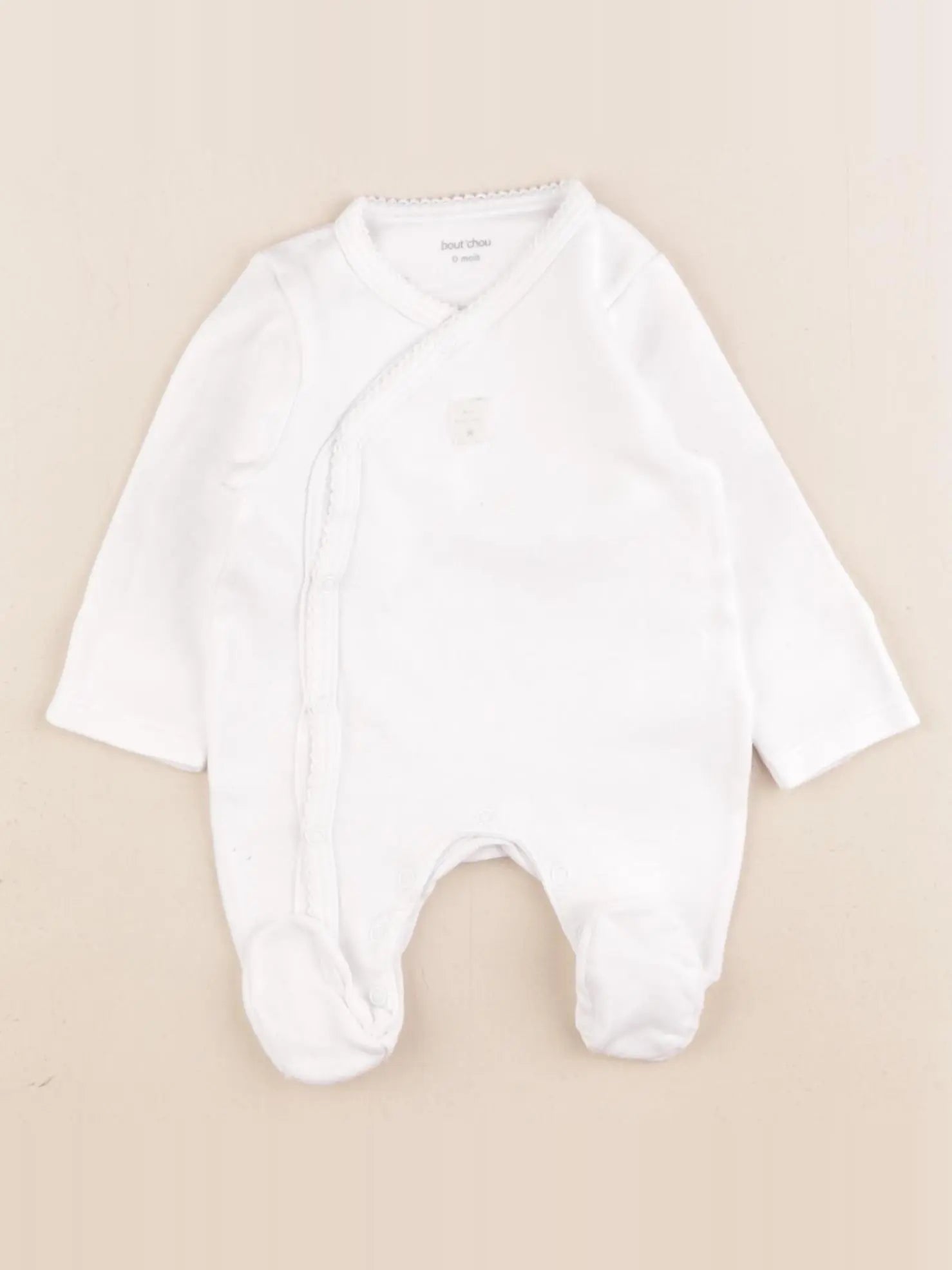 Boutchou - pyjama coton blanc - 0 mois