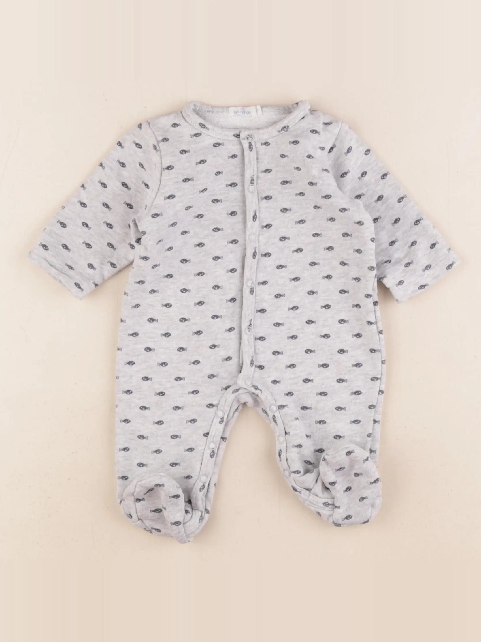 Boutchou - pyjama coton gris - 1 mois