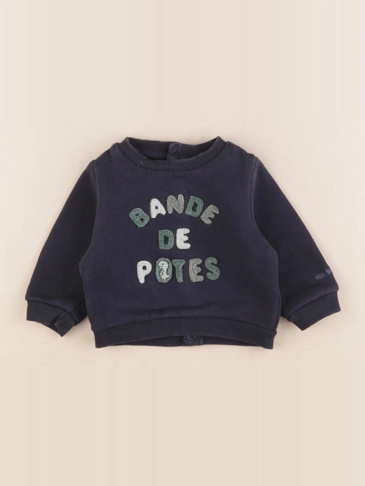 Tape à l'oeil - sweat velours bleu - 3 mois