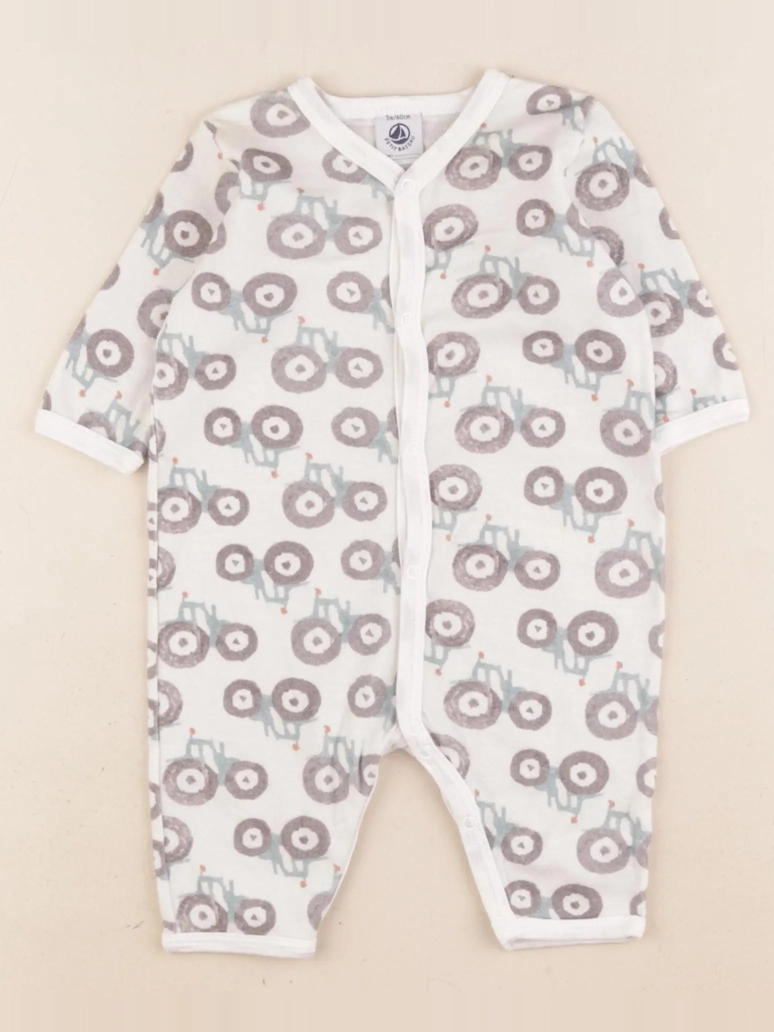 Petit Bateau - pyjama velours multicolore - 3 mois