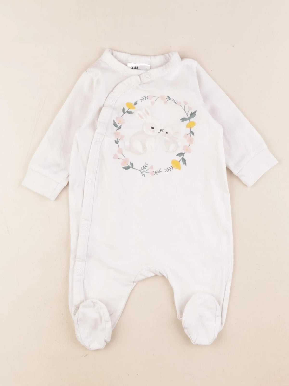 H&M - pyjama coton blanc - 1/3 mois