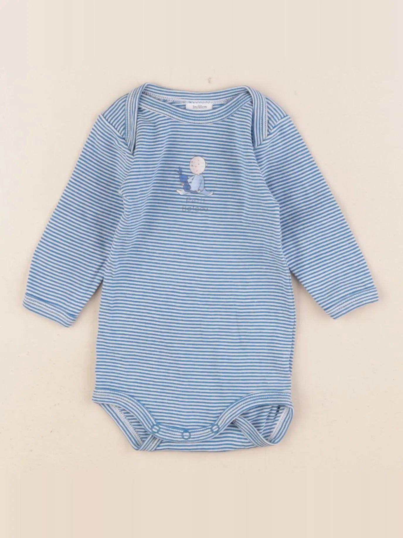 Petit Bateau - body bleu - 3 mois