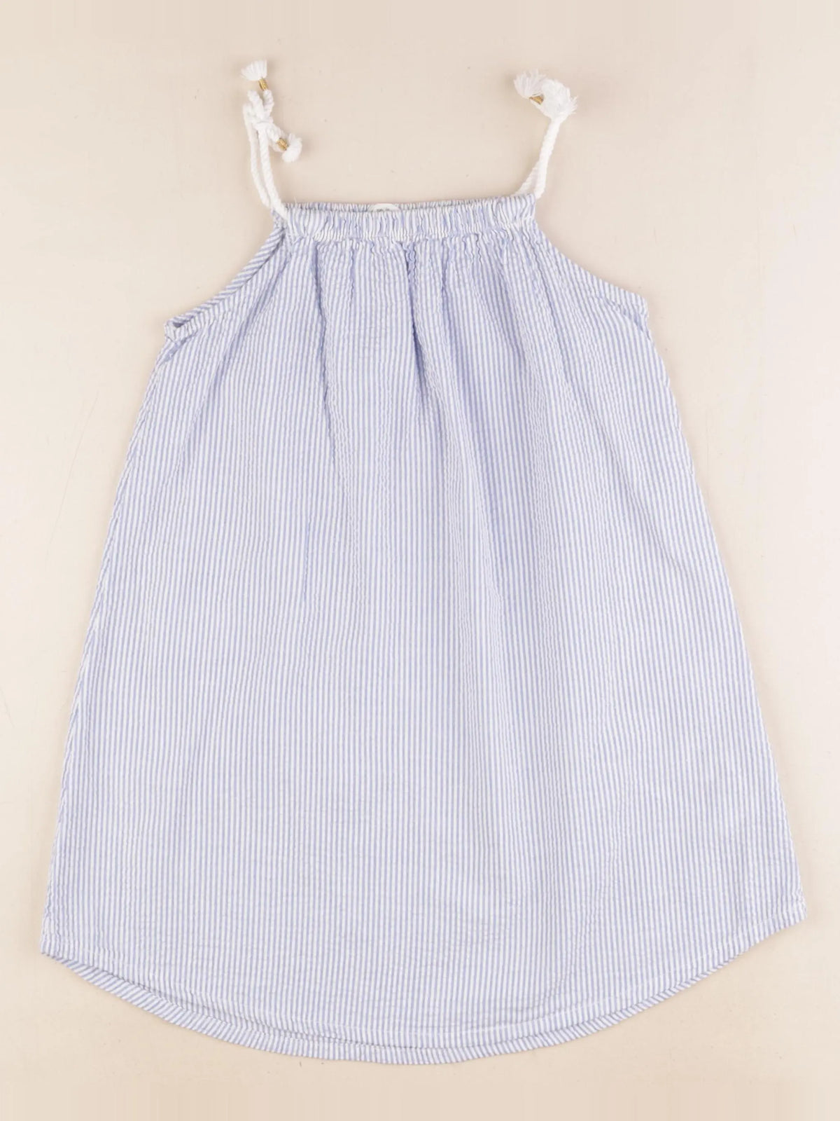 H&M - robe bleu, blanc - 5/6 ans