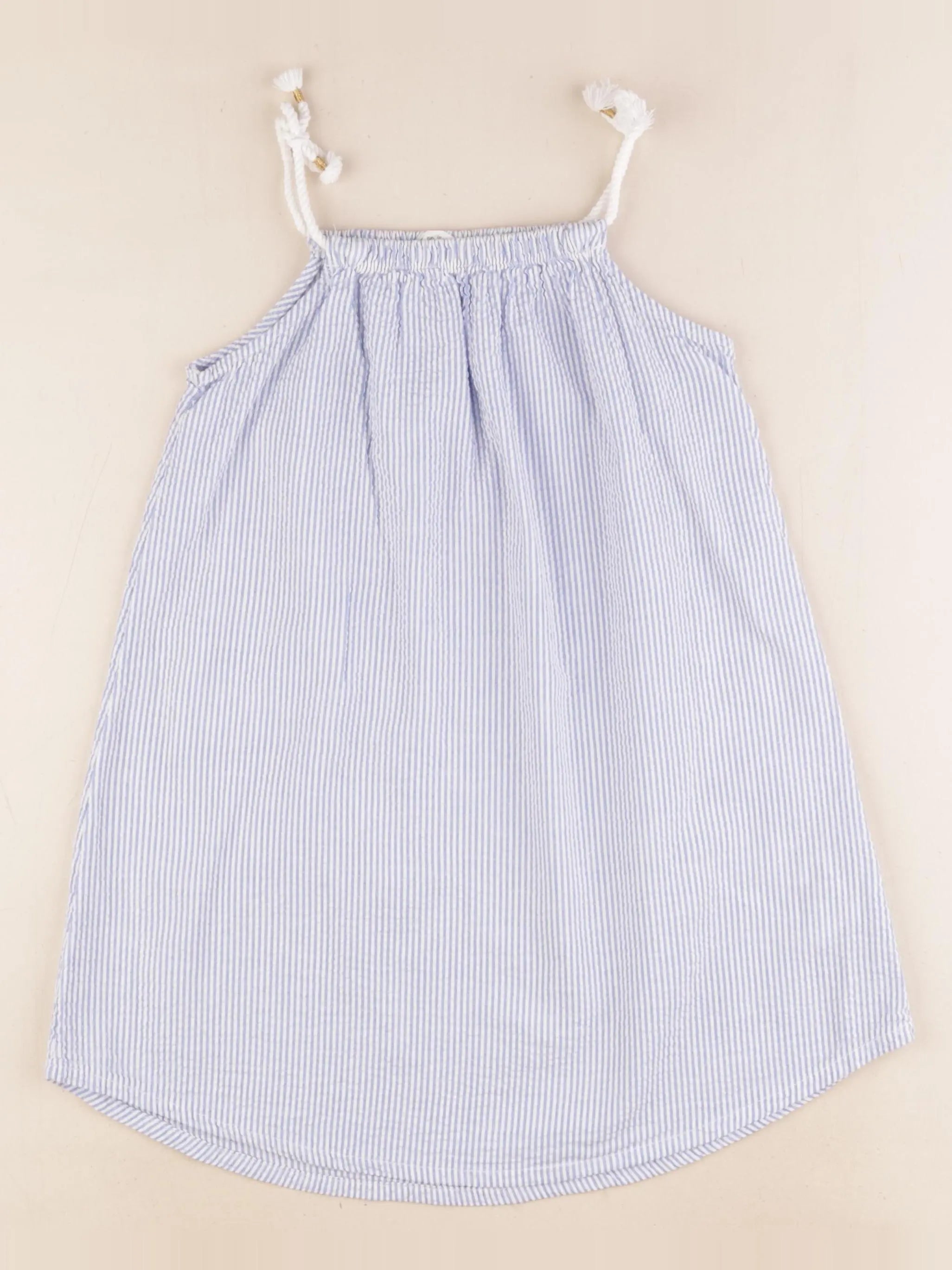 H&M - robe bleu, blanc - 5/6 ans