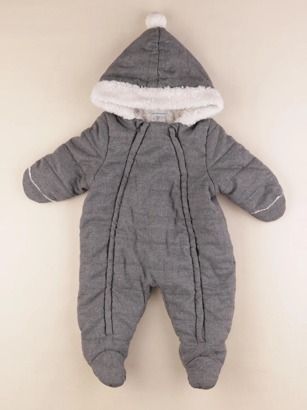Vertbaudet - combi-pilote gris - 9 mois
