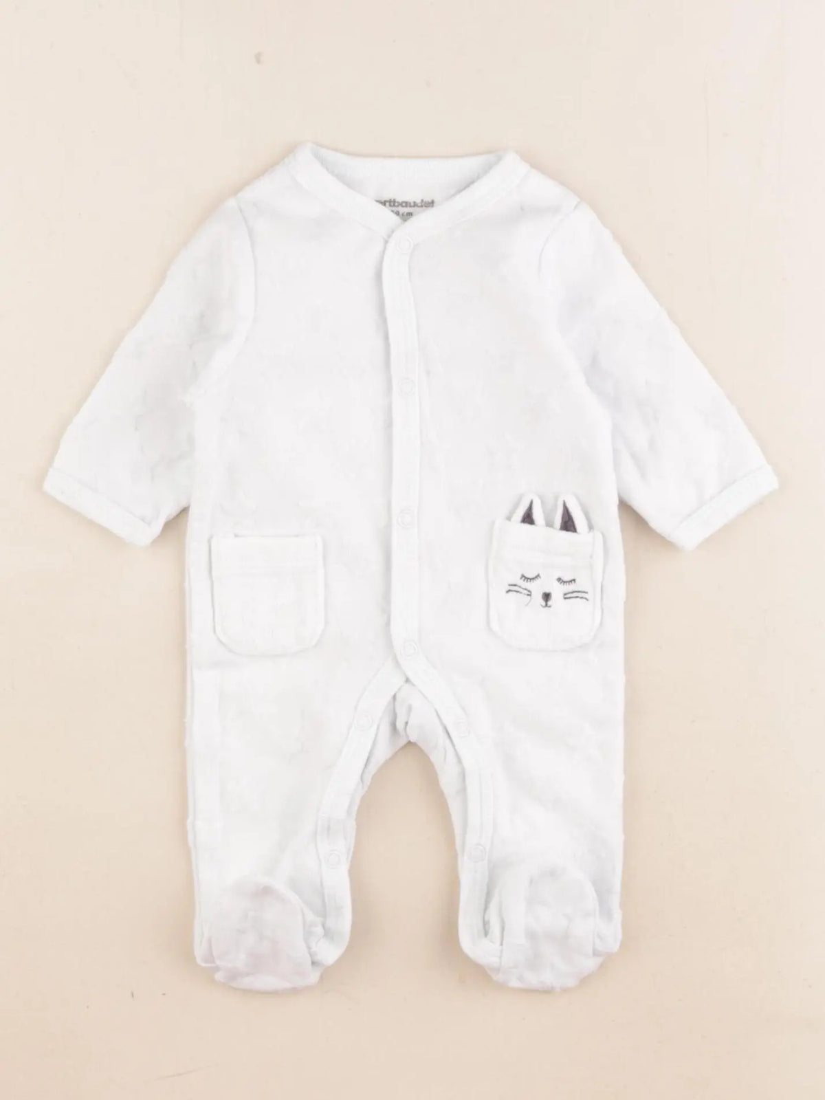 Vertbaudet - pyjama coton bleu - 0 mois