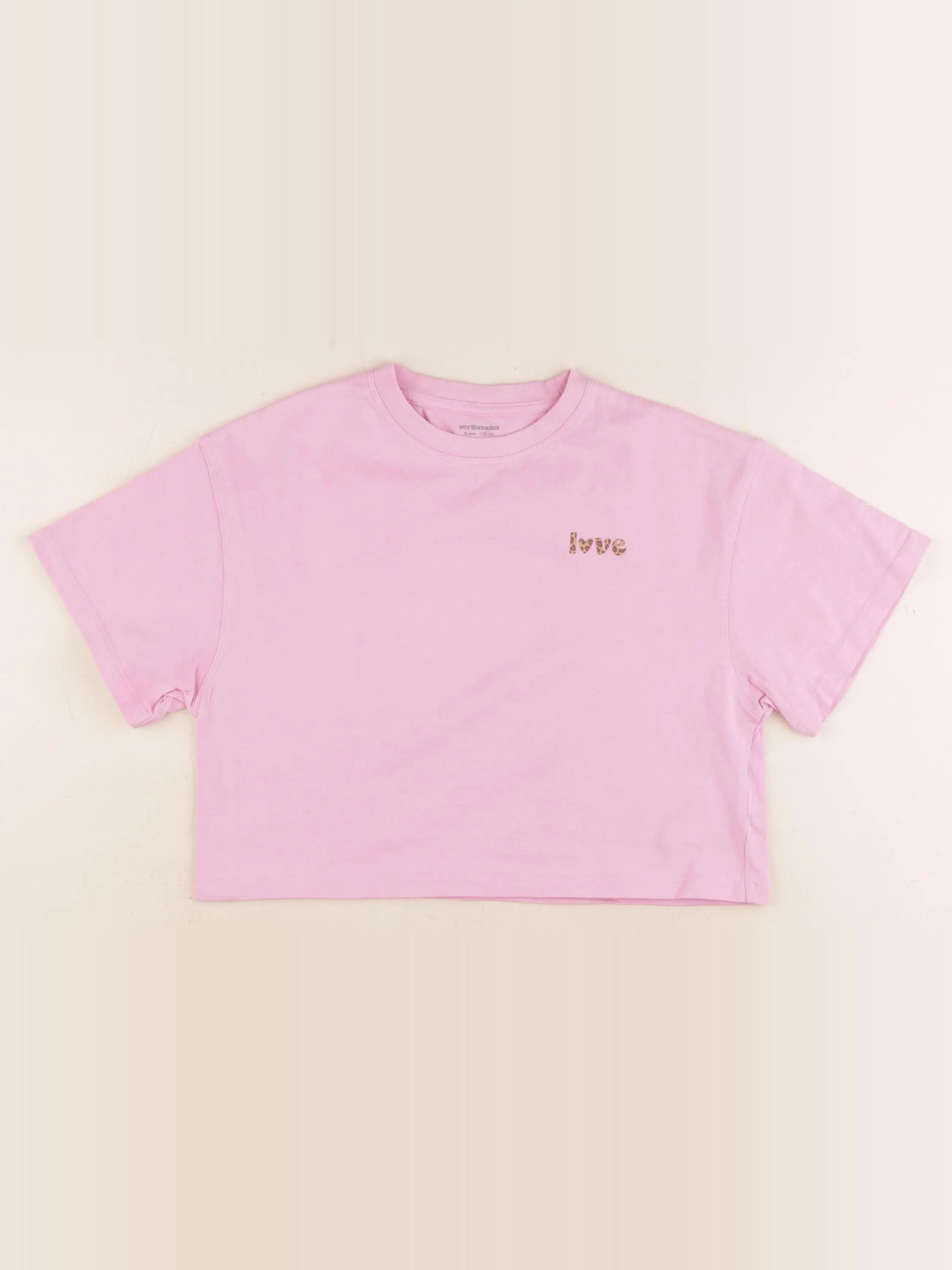 Vertbaudet - tee-shirt rose - 8 ans