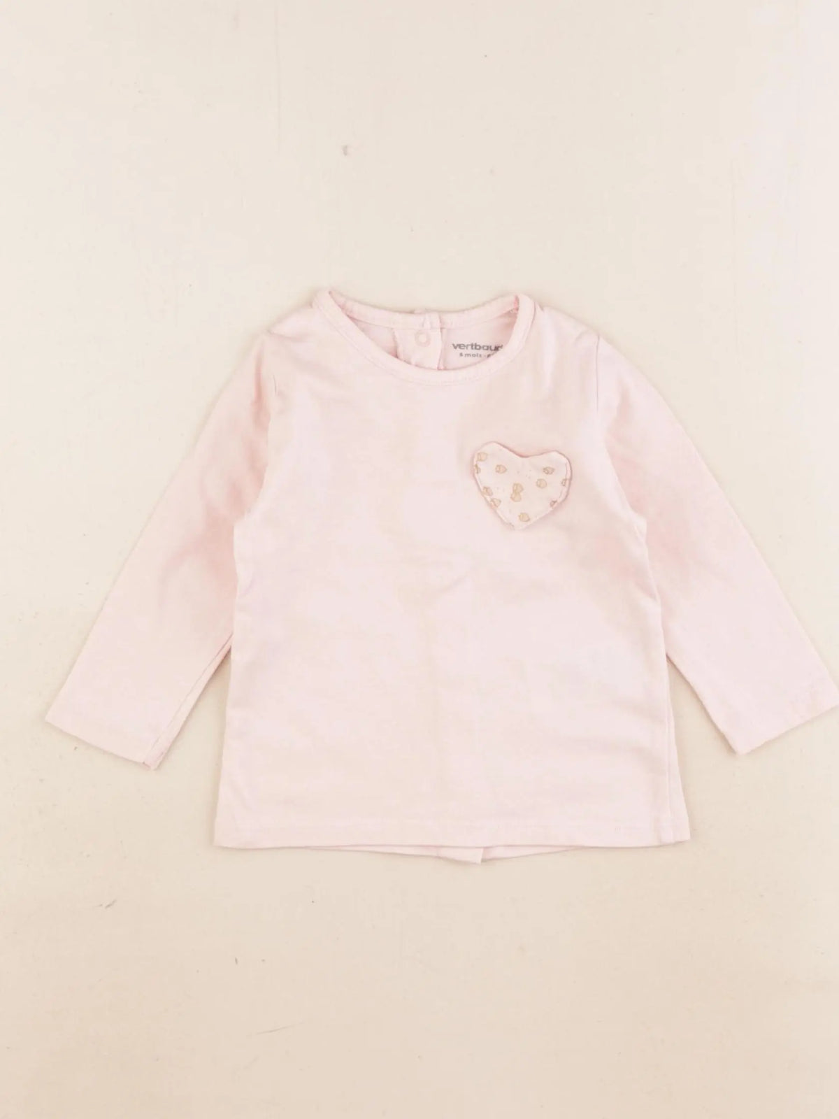 Vertbaudet - tee-shirt rose - 6 mois