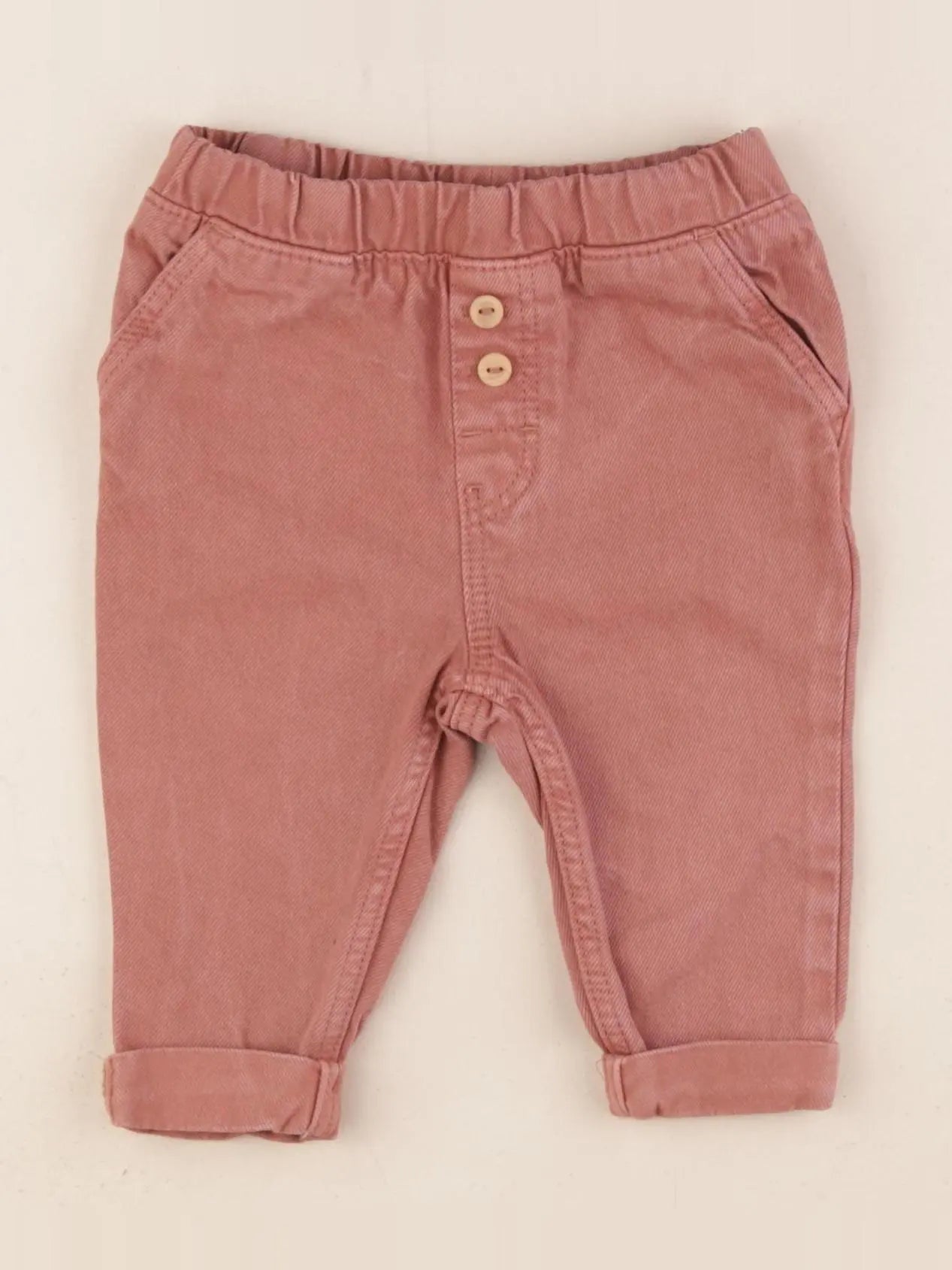 H&M - pantalon rouge - 4/6 mois