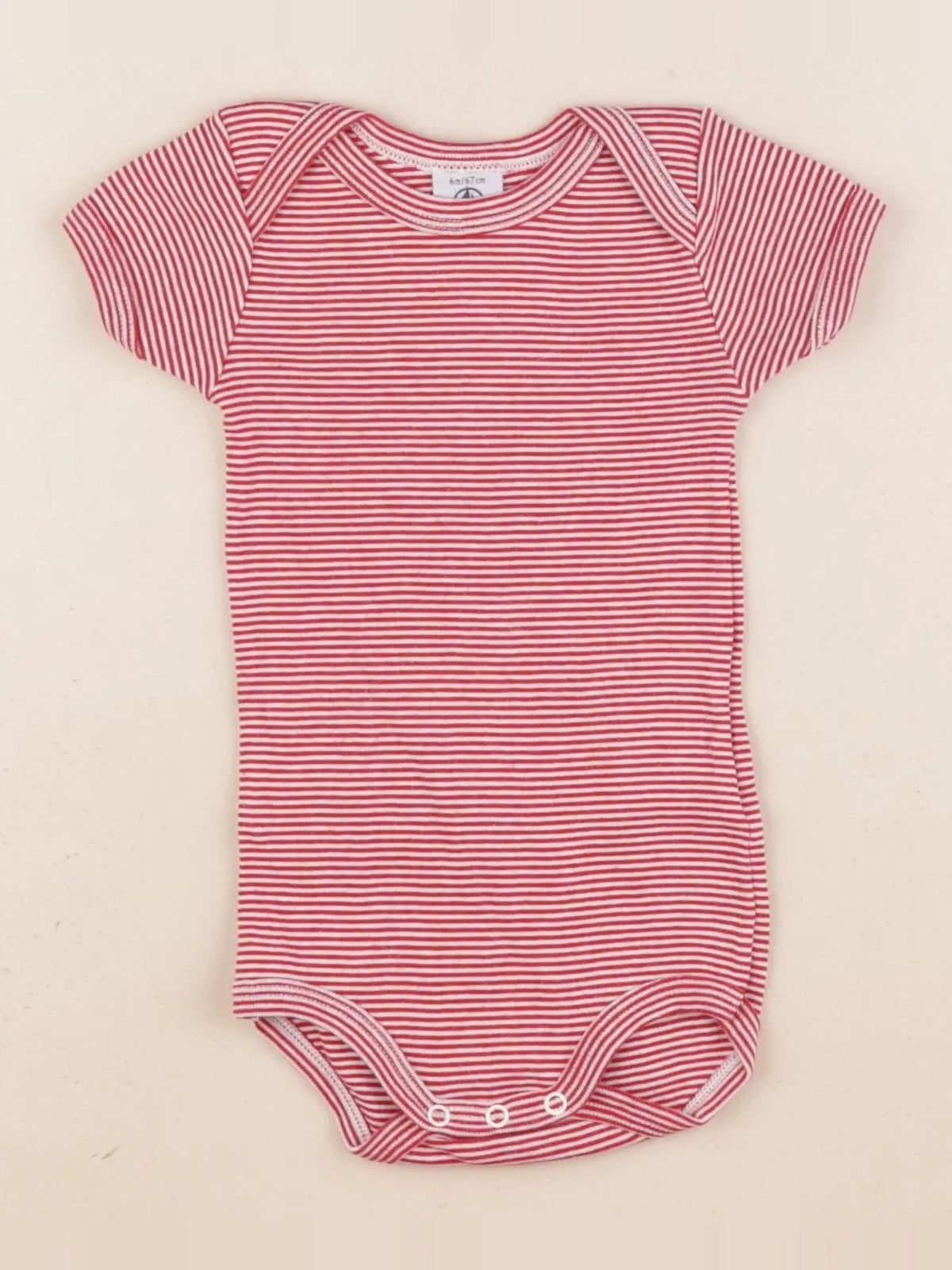 Petit Bateau - body rouge - 6 mois