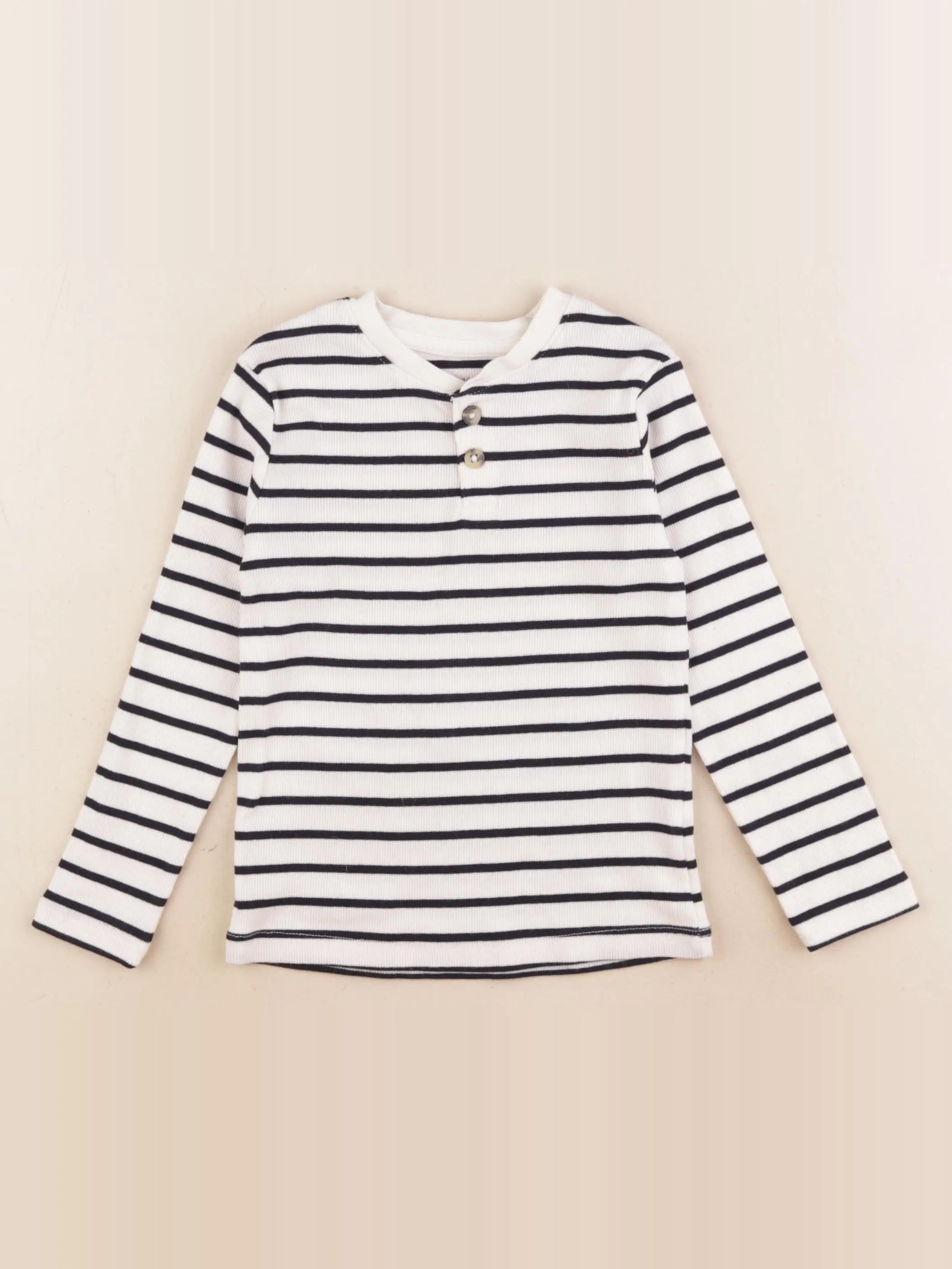 H&M - tee-shirt blanc, bleu - 2/4 ans