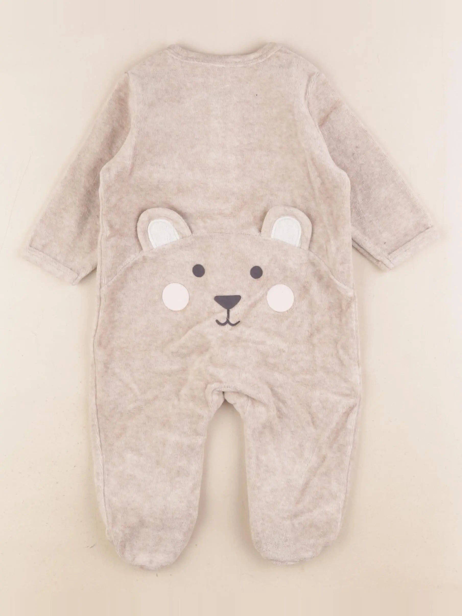 Vertbaudet - pyjama velours beige - 6 mois