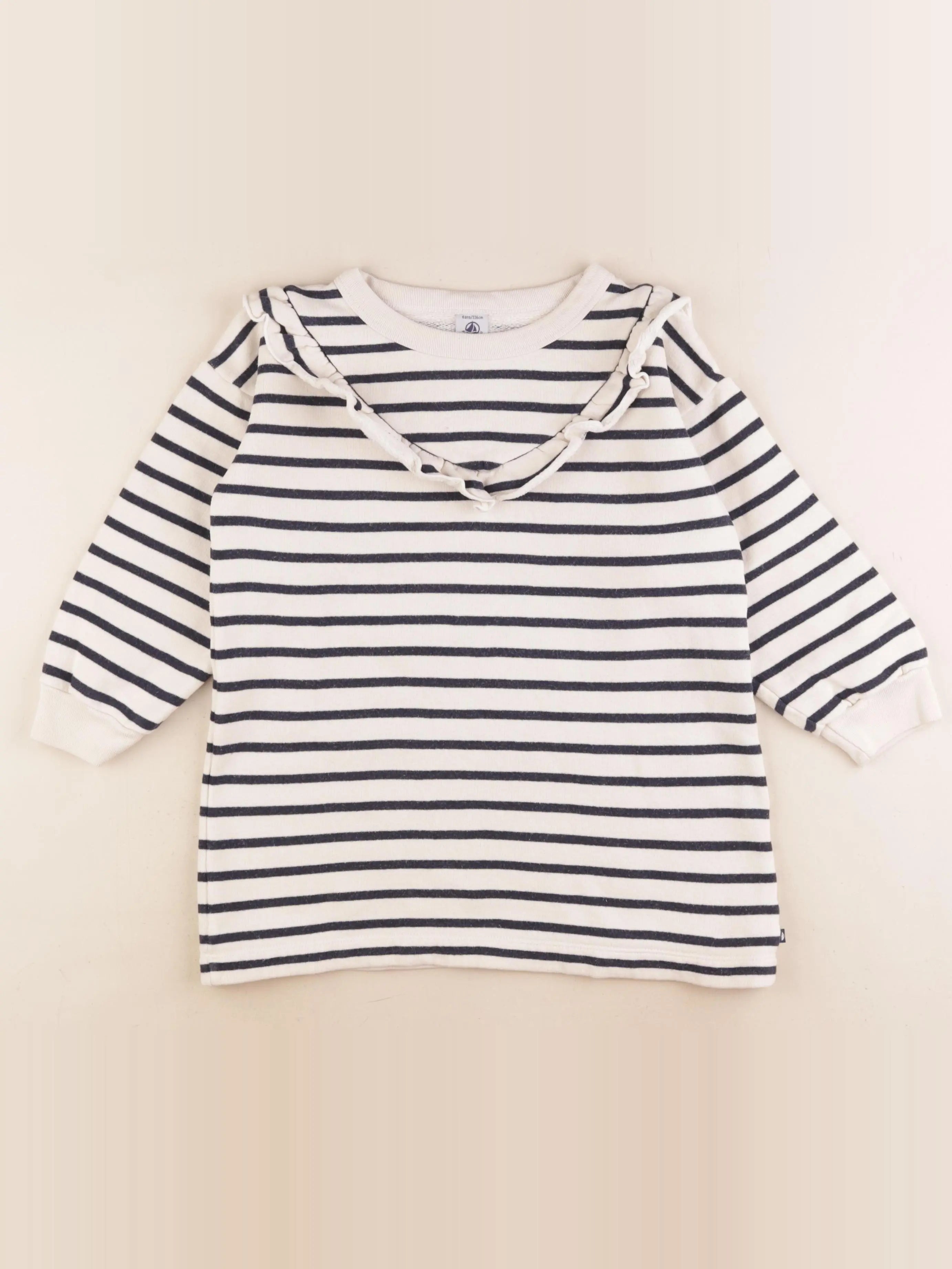 Petit Bateau - robe blanc, bleu - 6 ans