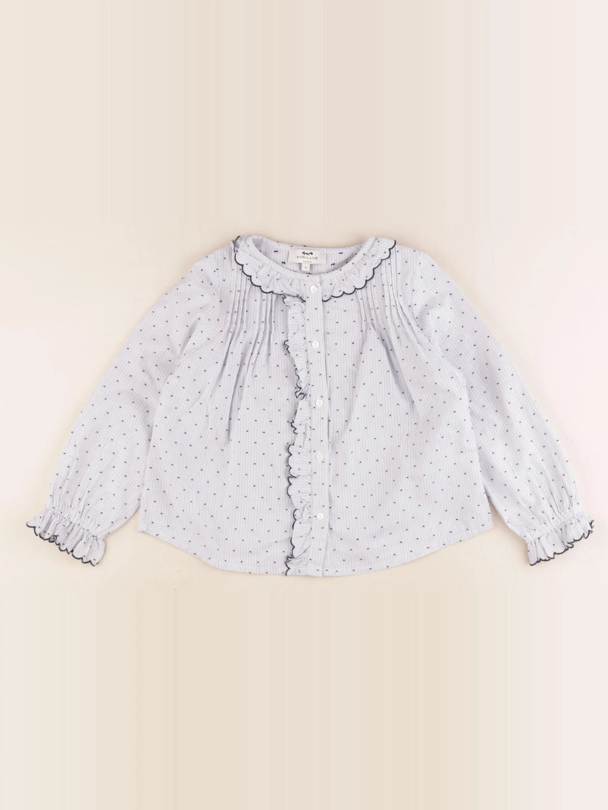 Cyrillus - blouse bleu, blanc - 6 ans