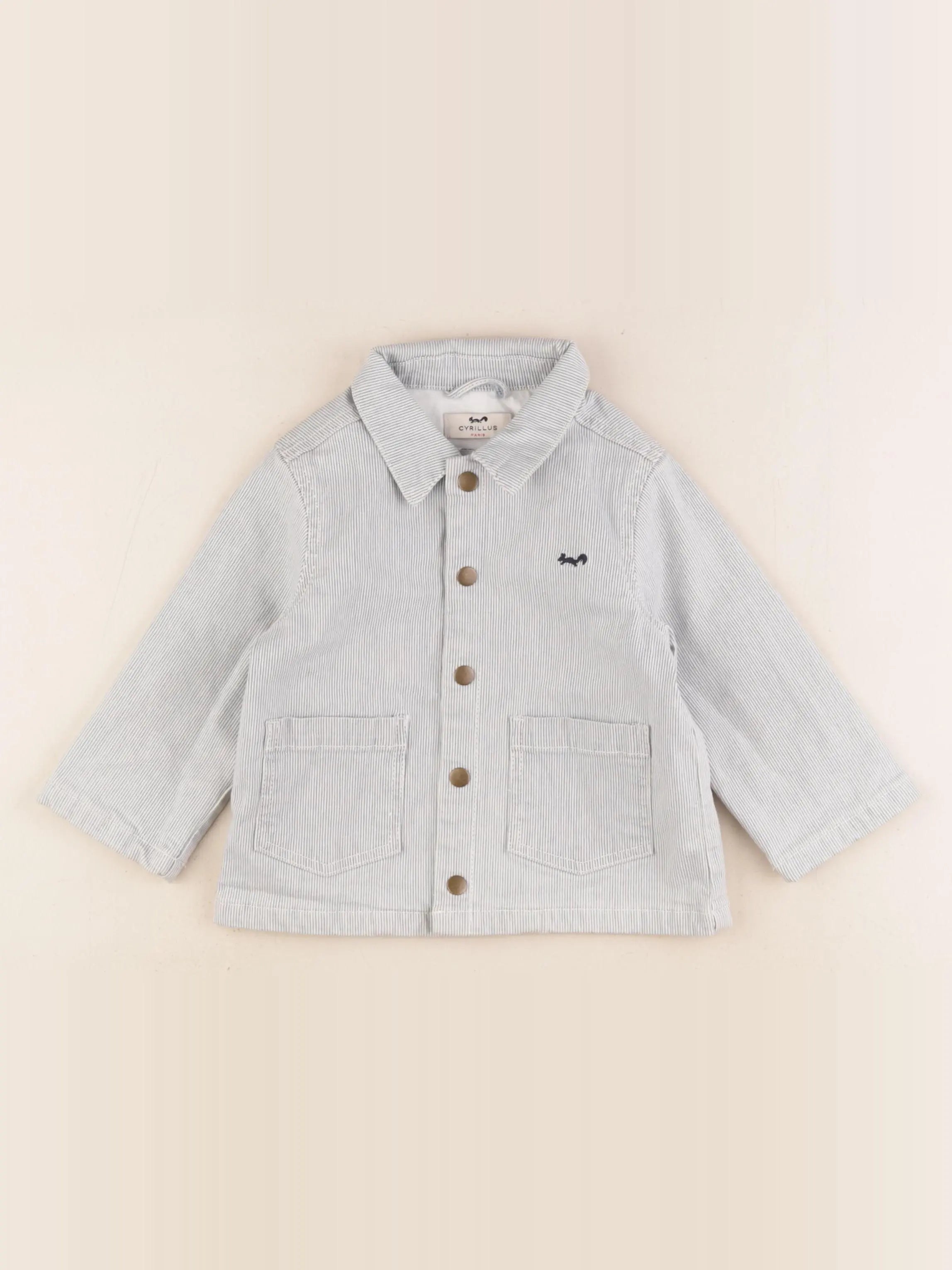Cyrillus - veste bleu, blanc - 12 mois