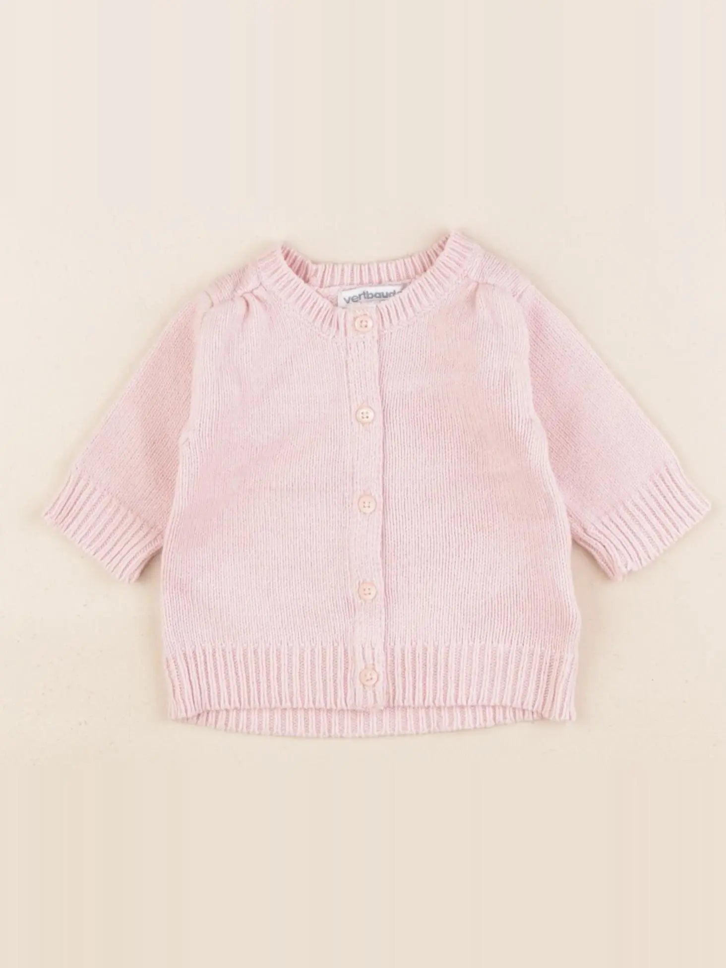 Vertbaudet - gilet rose - 1 mois