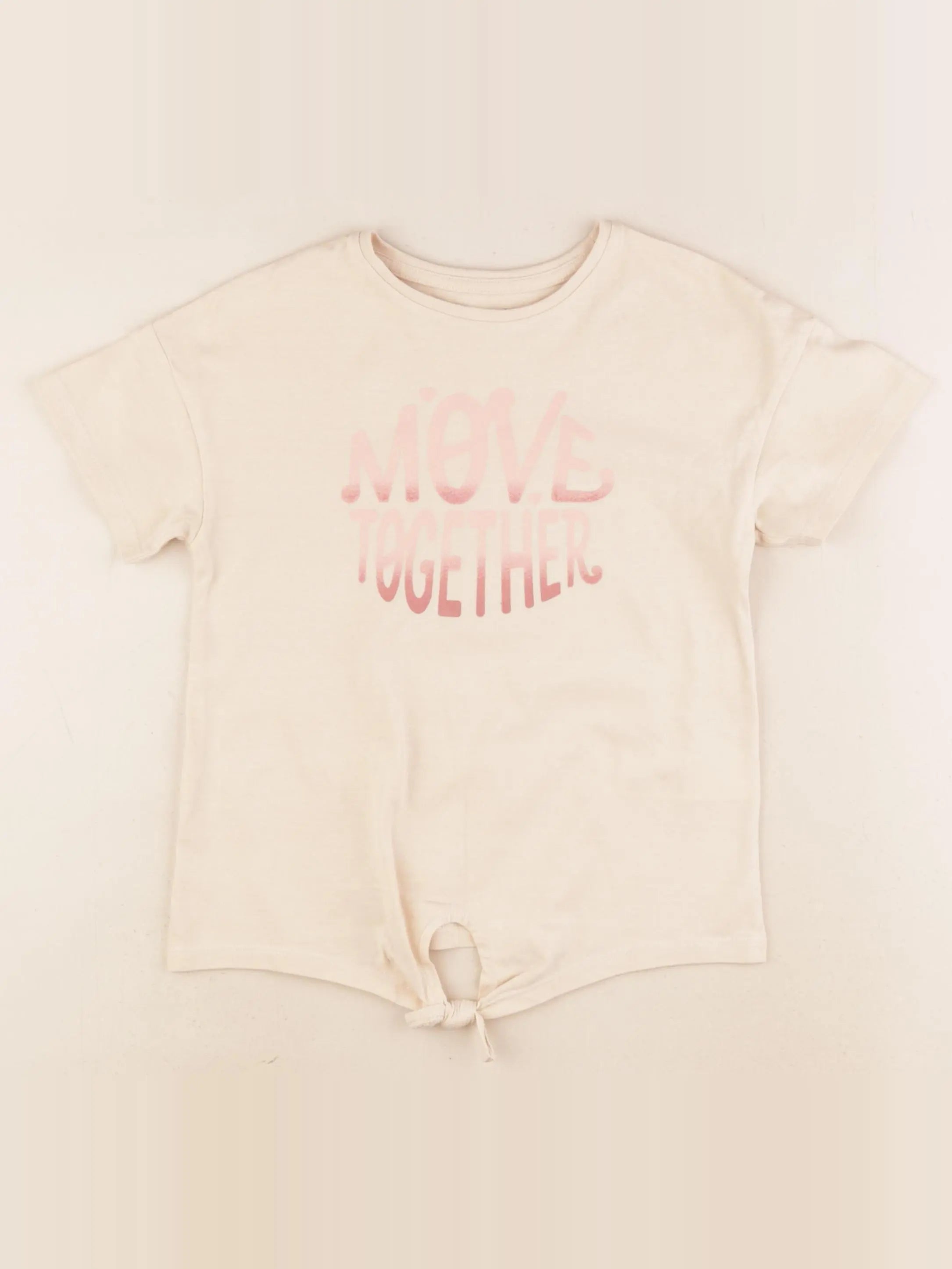 Vertbaudet - tee-shirt beige - 6 ans