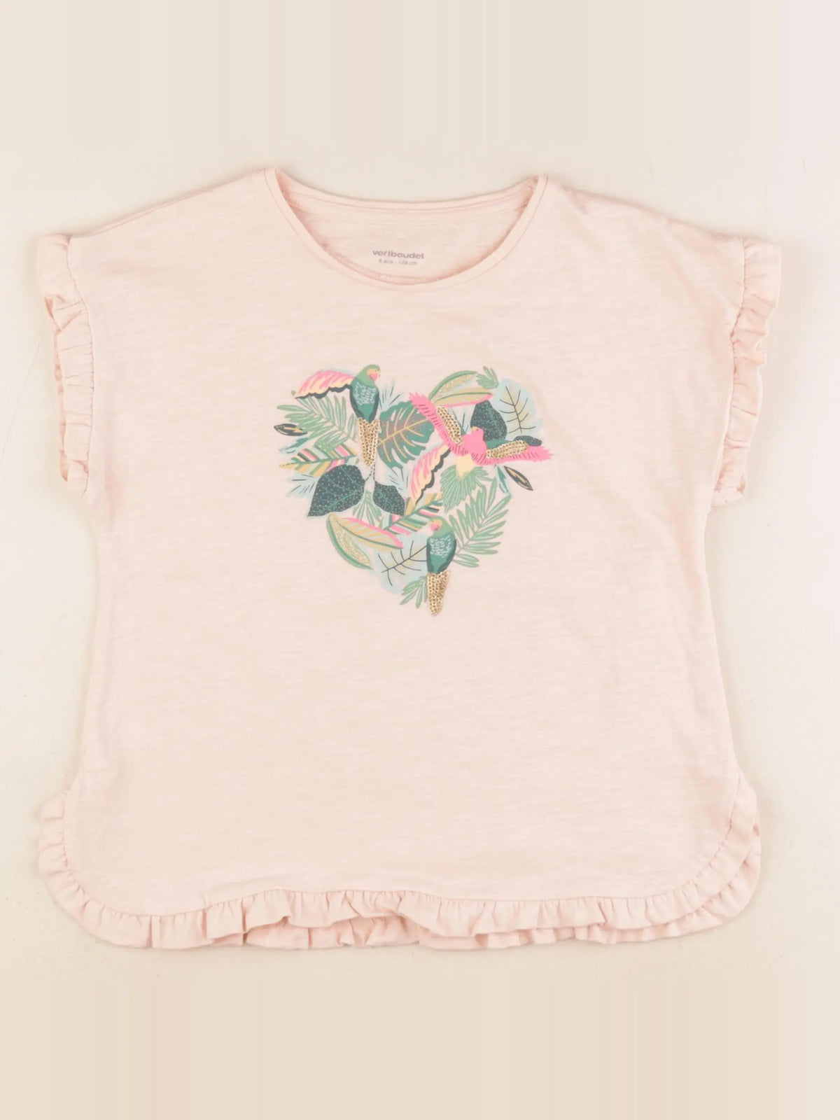 Vertbaudet - tee-shirt rose - 8 ans