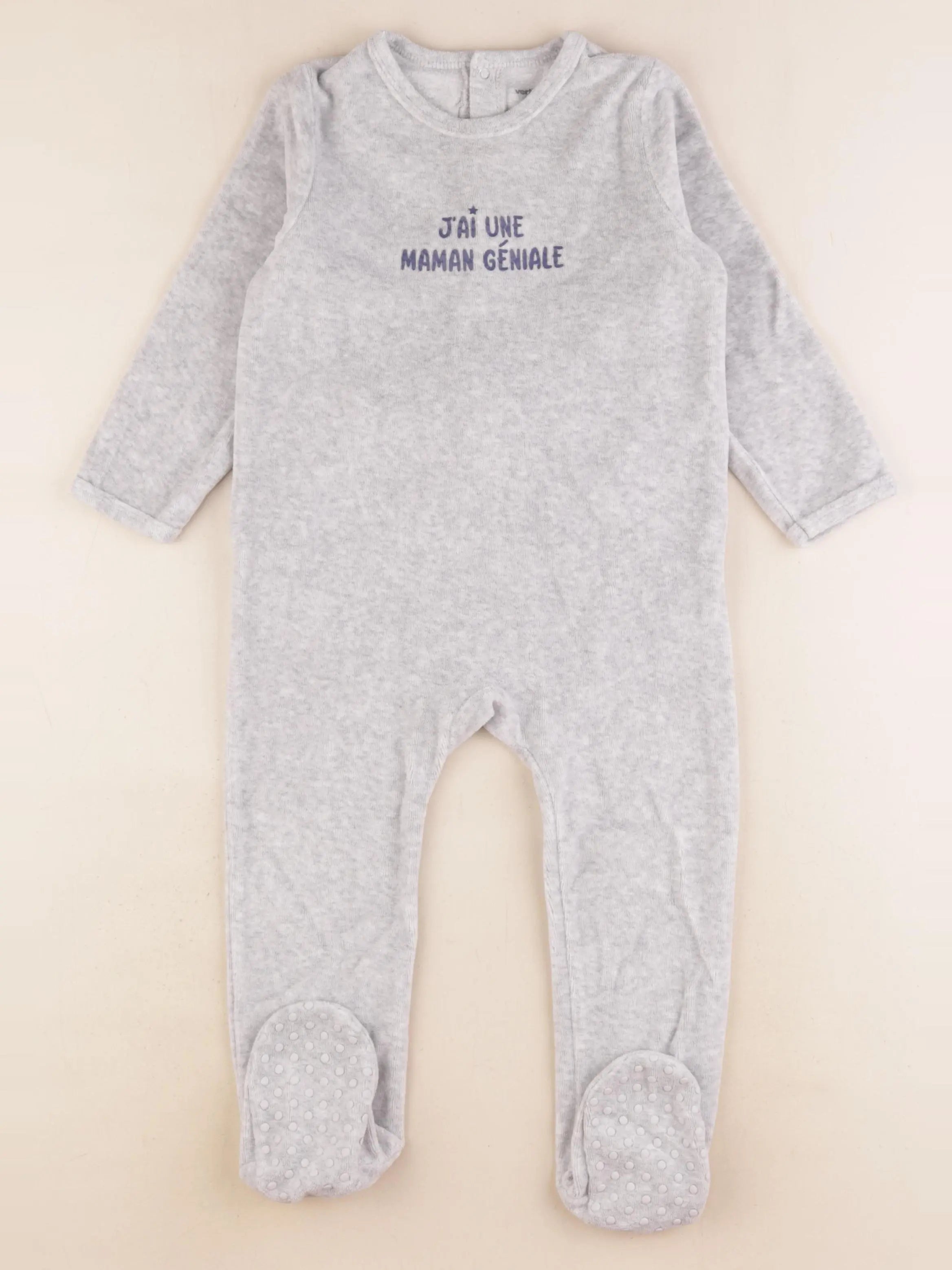 Vertbaudet - pyjama velours gris - 3 ans