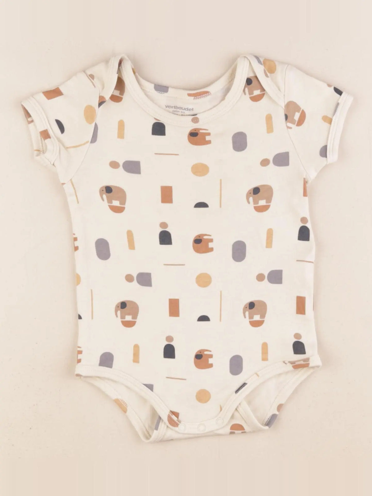 Vertbaudet - body coton beige - 18 mois