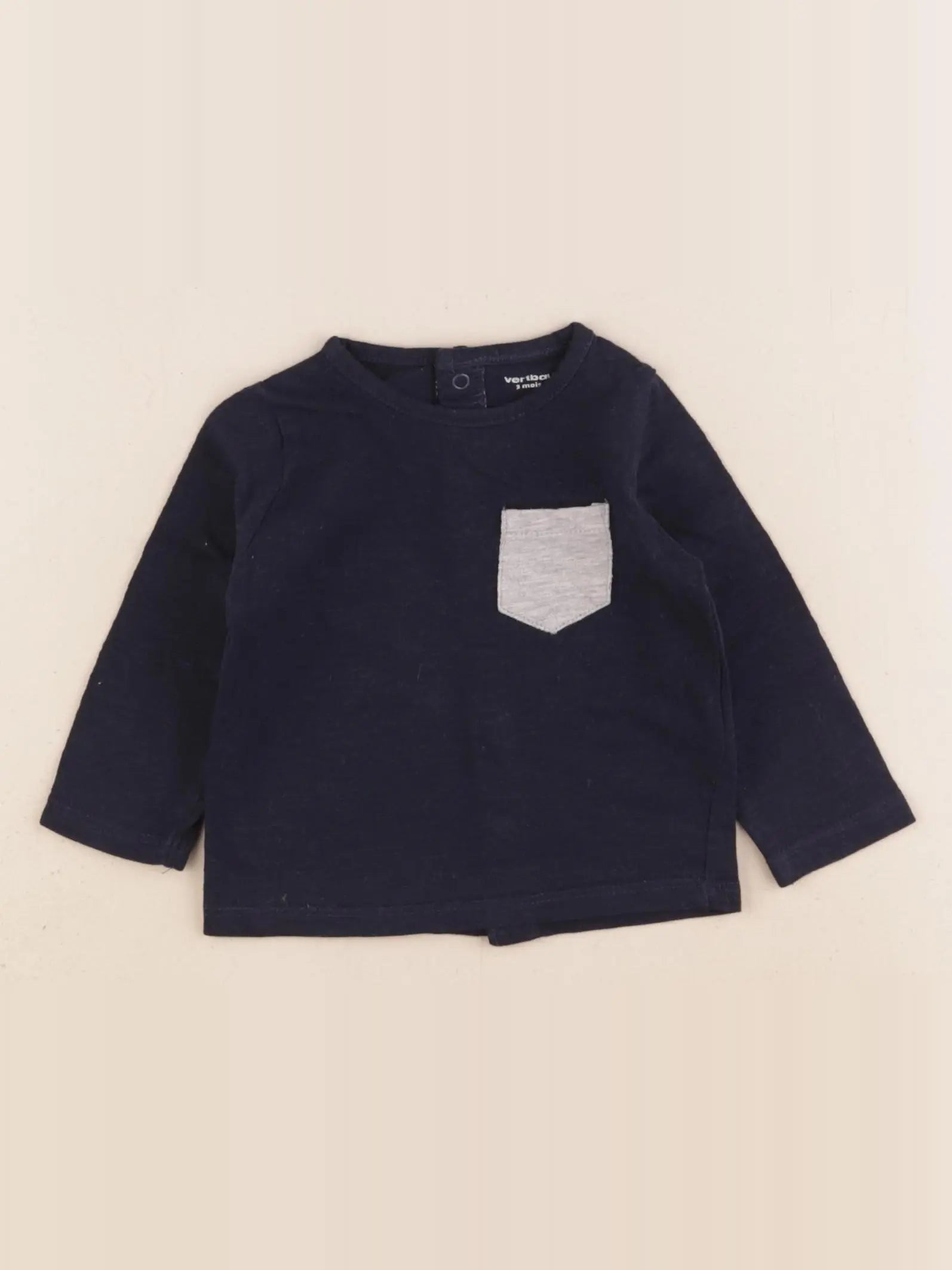 Vertbaudet - tee-shirt bleu - 3 mois
