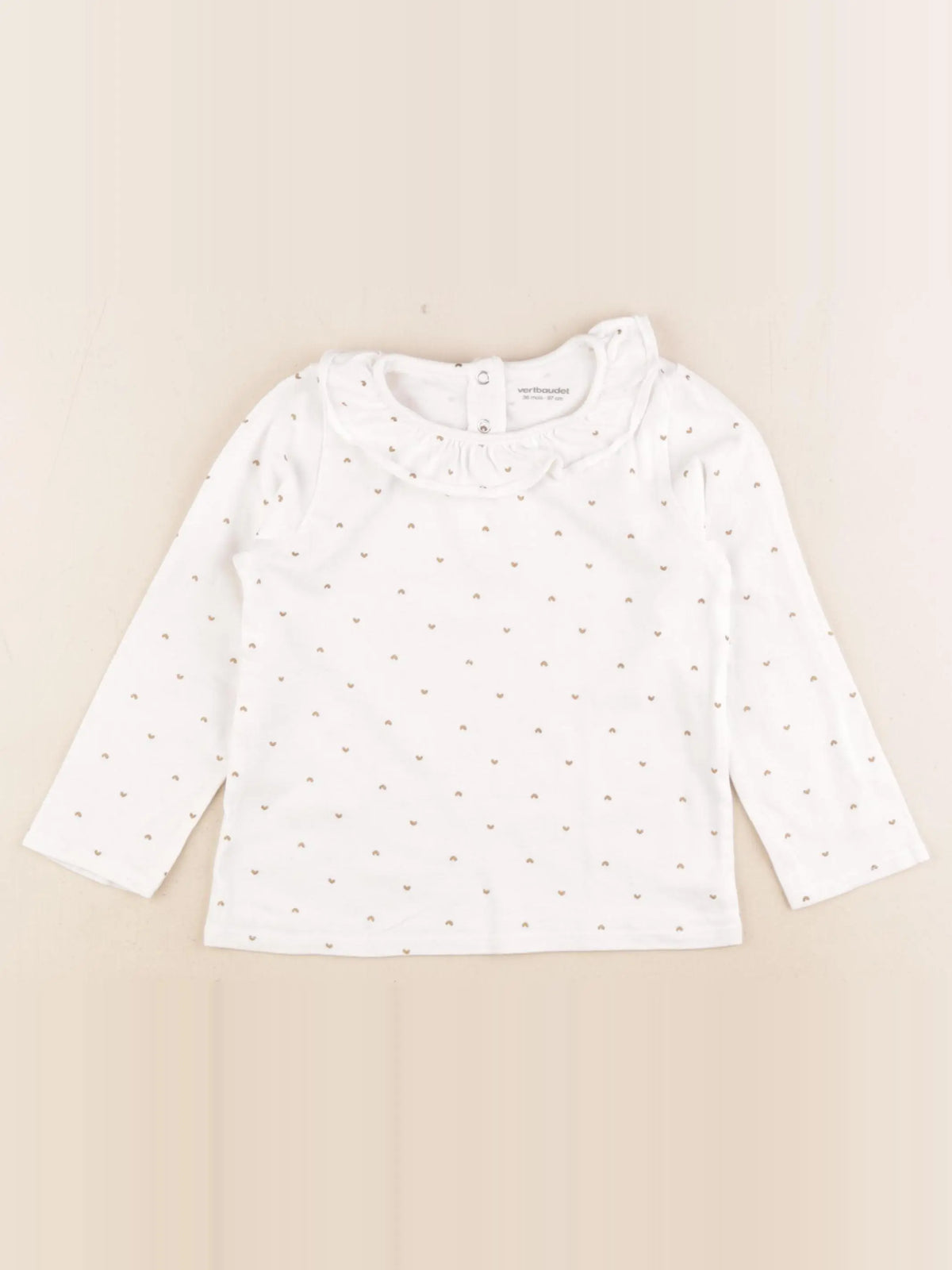 Vertbaudet - tee-shirt blanc, or - 3 ans