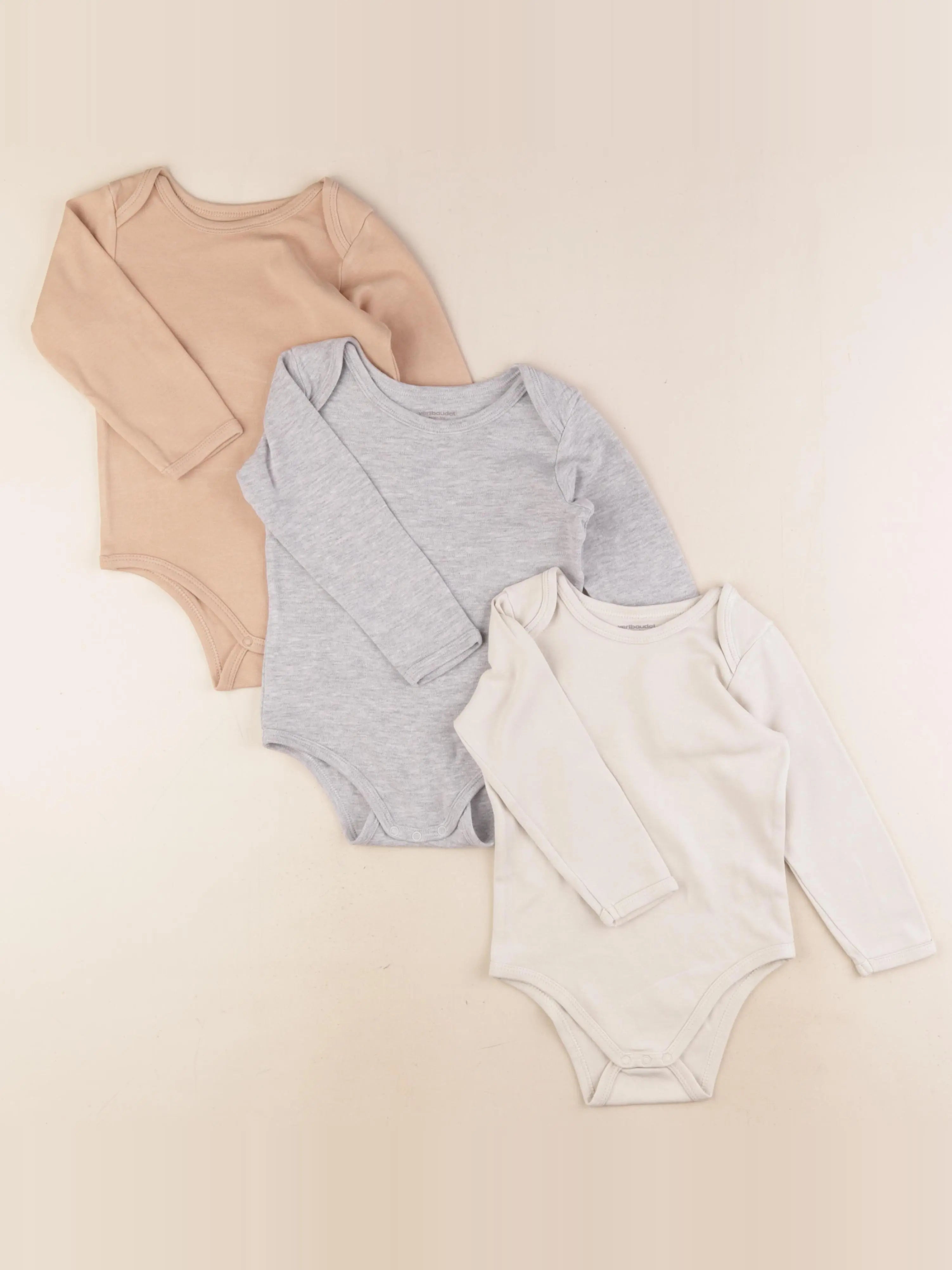 Vertbaudet - lot de 3 bodies en coton multicolore - 36 mois
