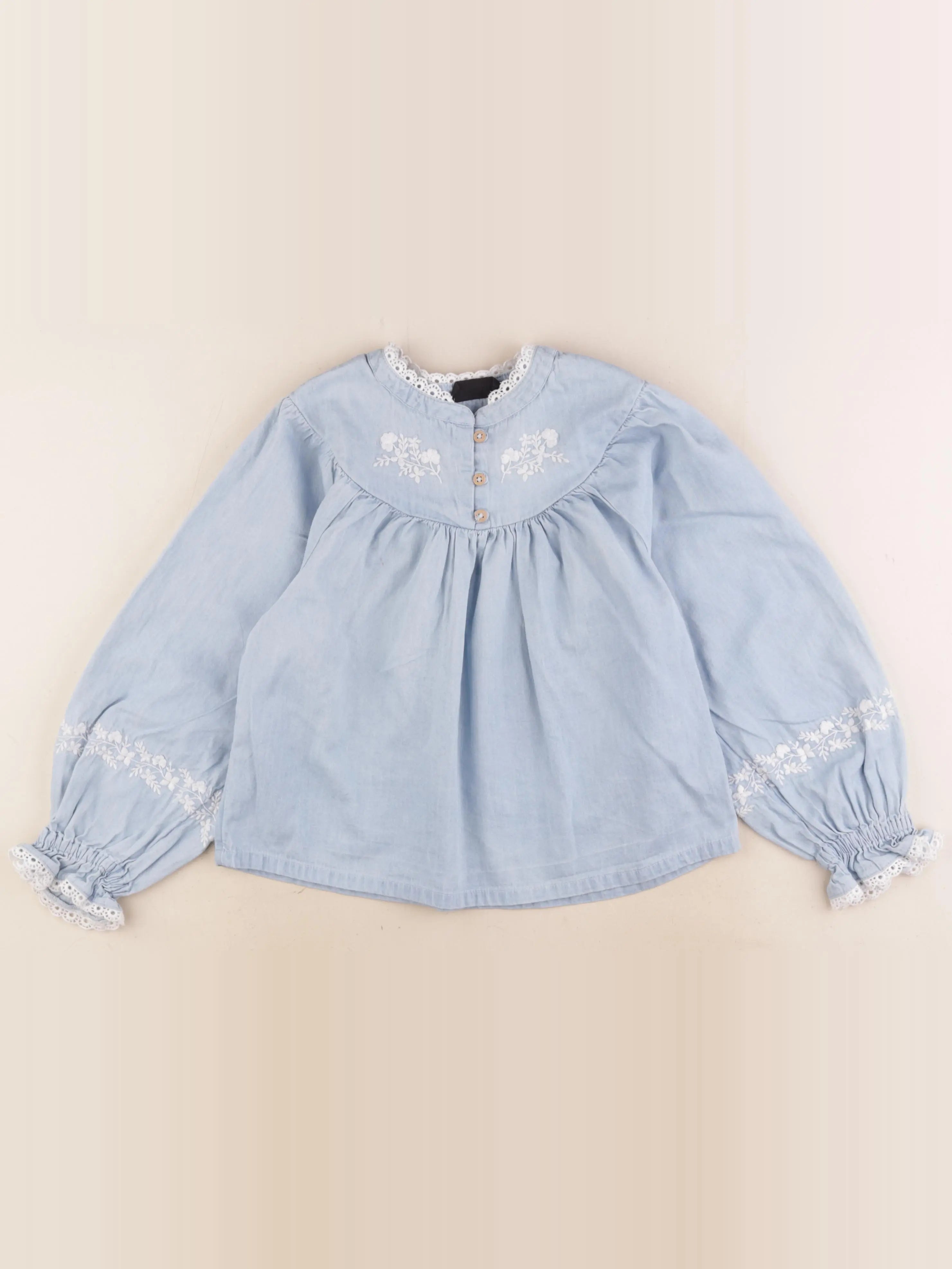 Monoprix - blouse bleu - 8 ans