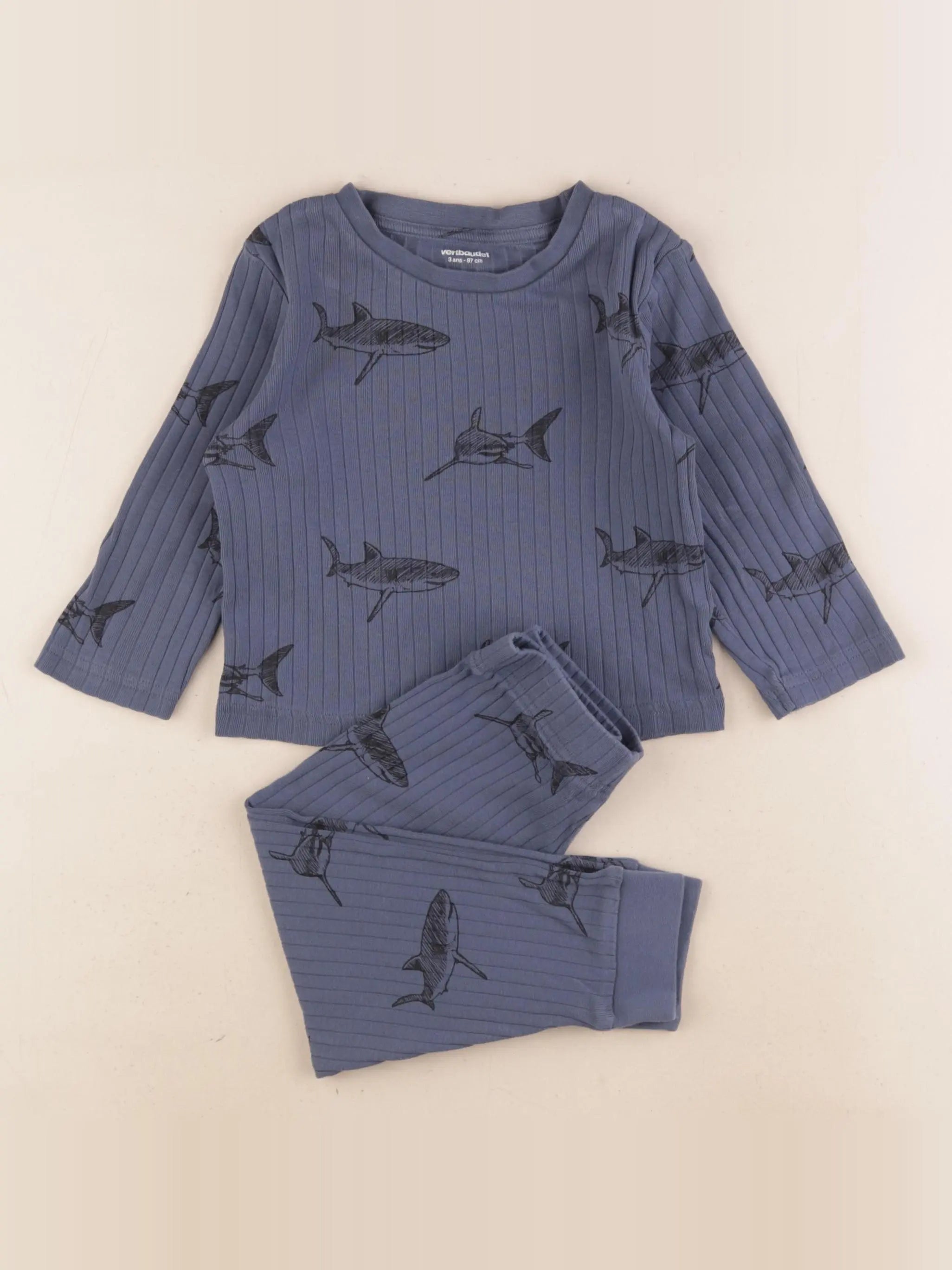 Vertbaudet - pyjama coton bleu - 3 ans
