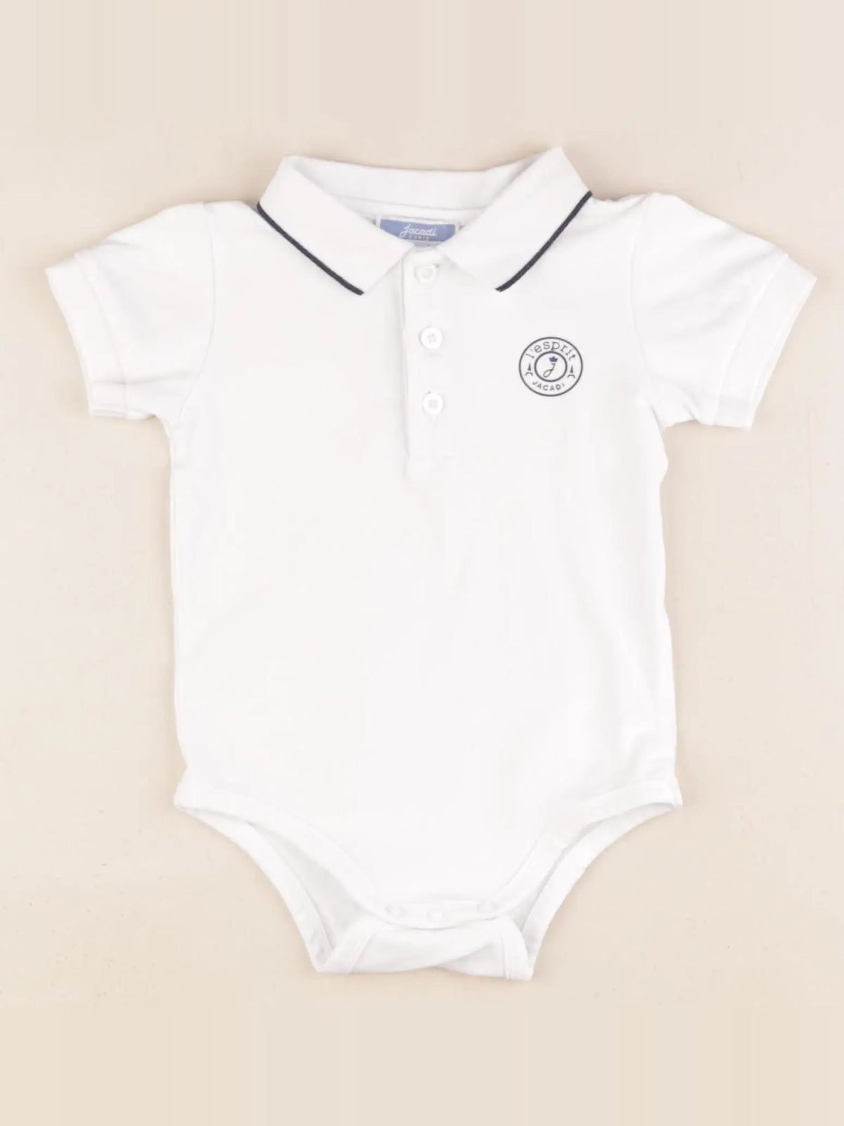 Jacadi - body à col blanc, bleu - 12 mois