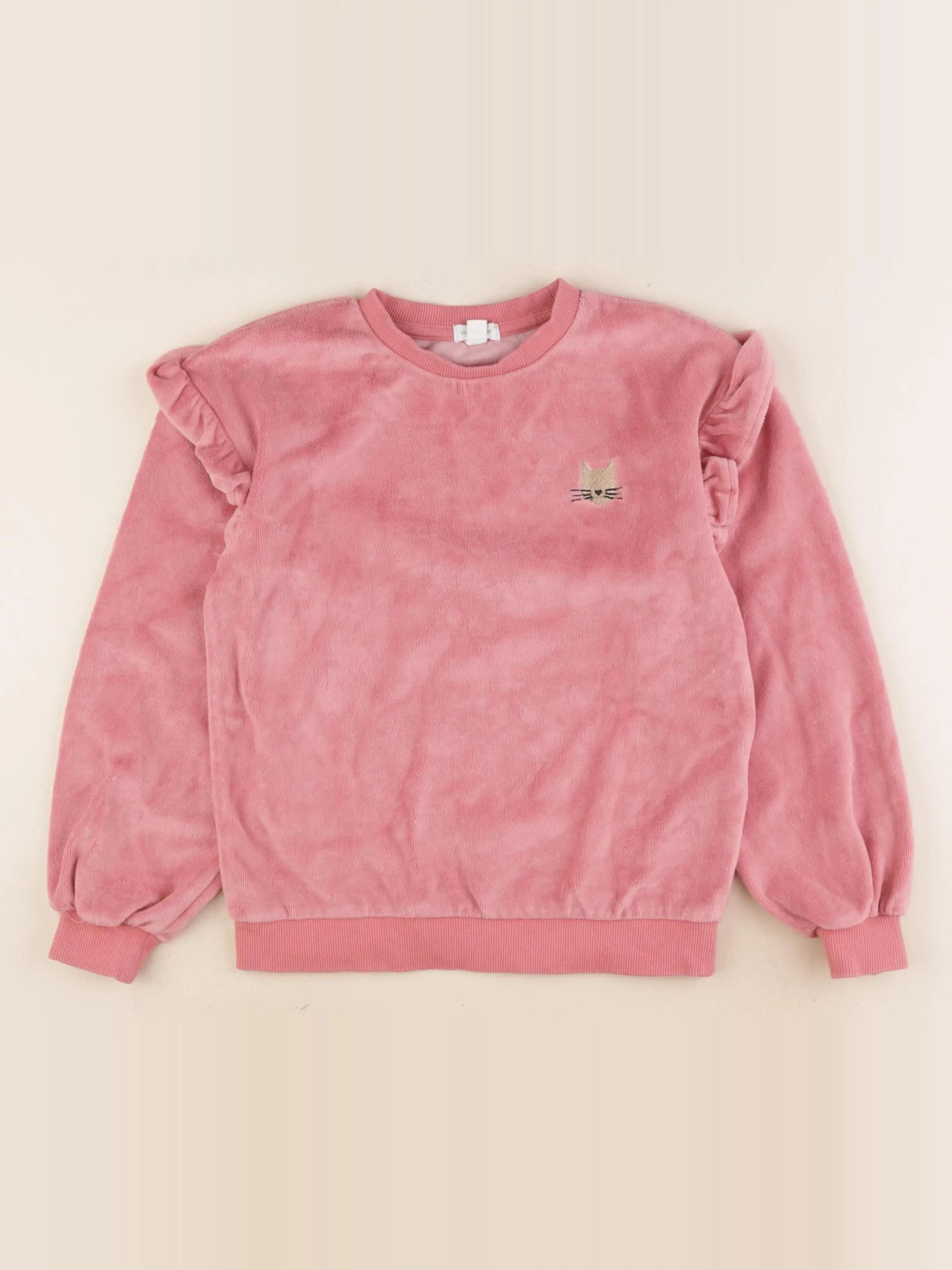 Vertbaudet - sweat rose - 8 ans