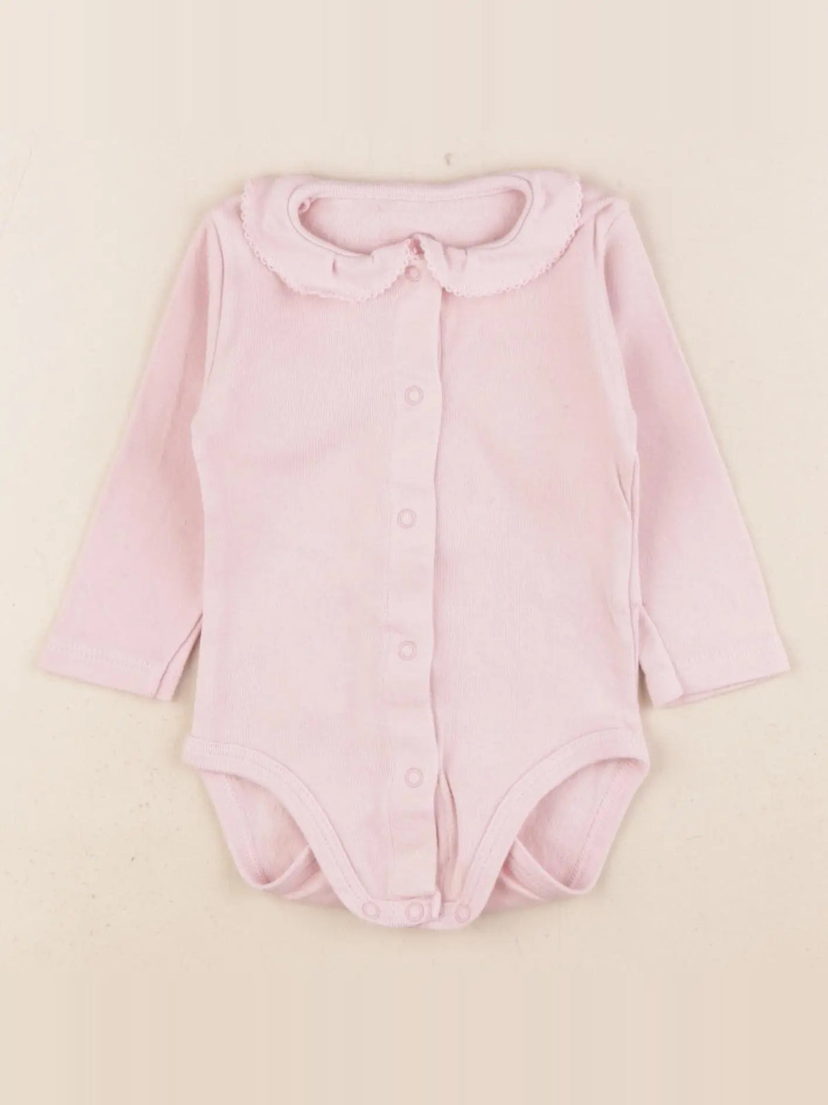 Petit Bateau - body à col rose - 6 mois