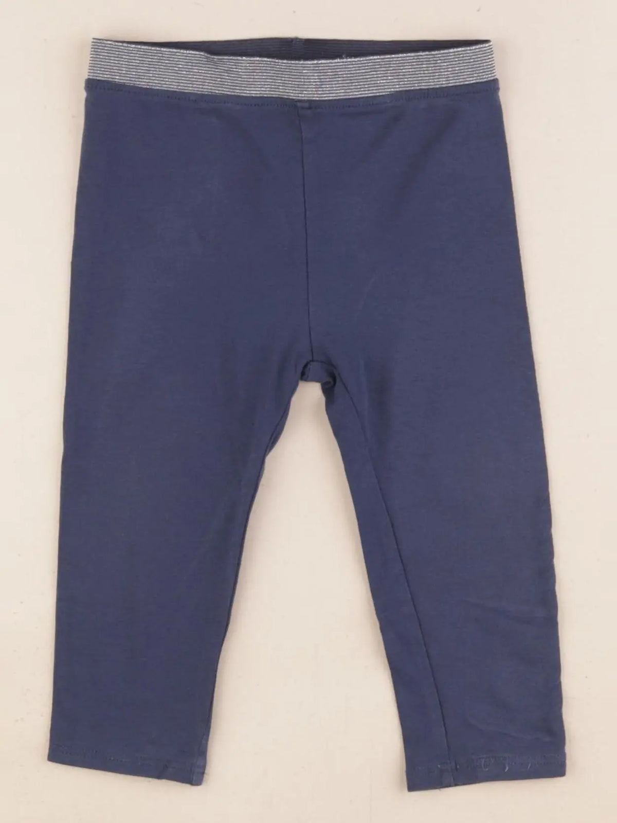 Vertbaudet - legging bleu, argent - 18 mois