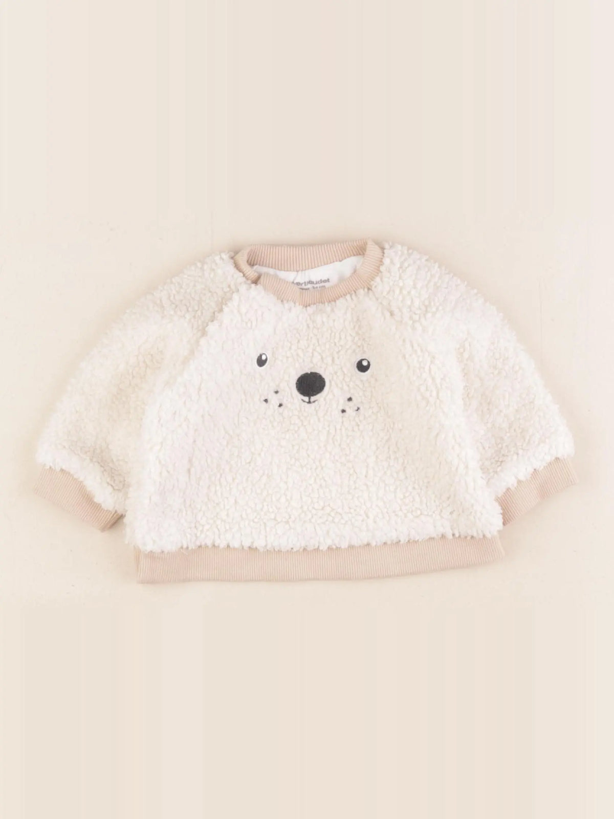 Vertbaudet - sweat beige - 1 mois