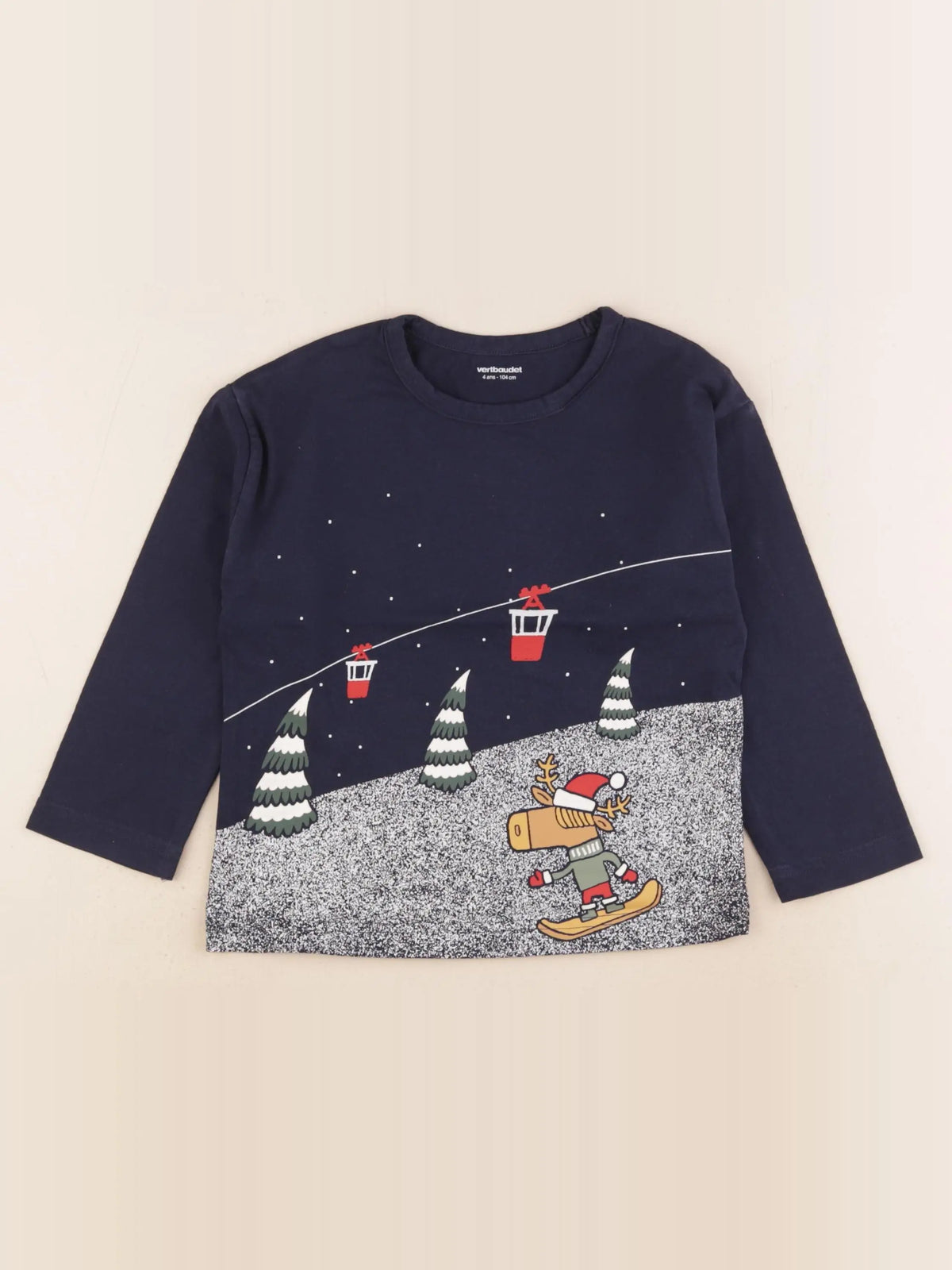 Vertbaudet - tee-shirt bleu - 4 ans