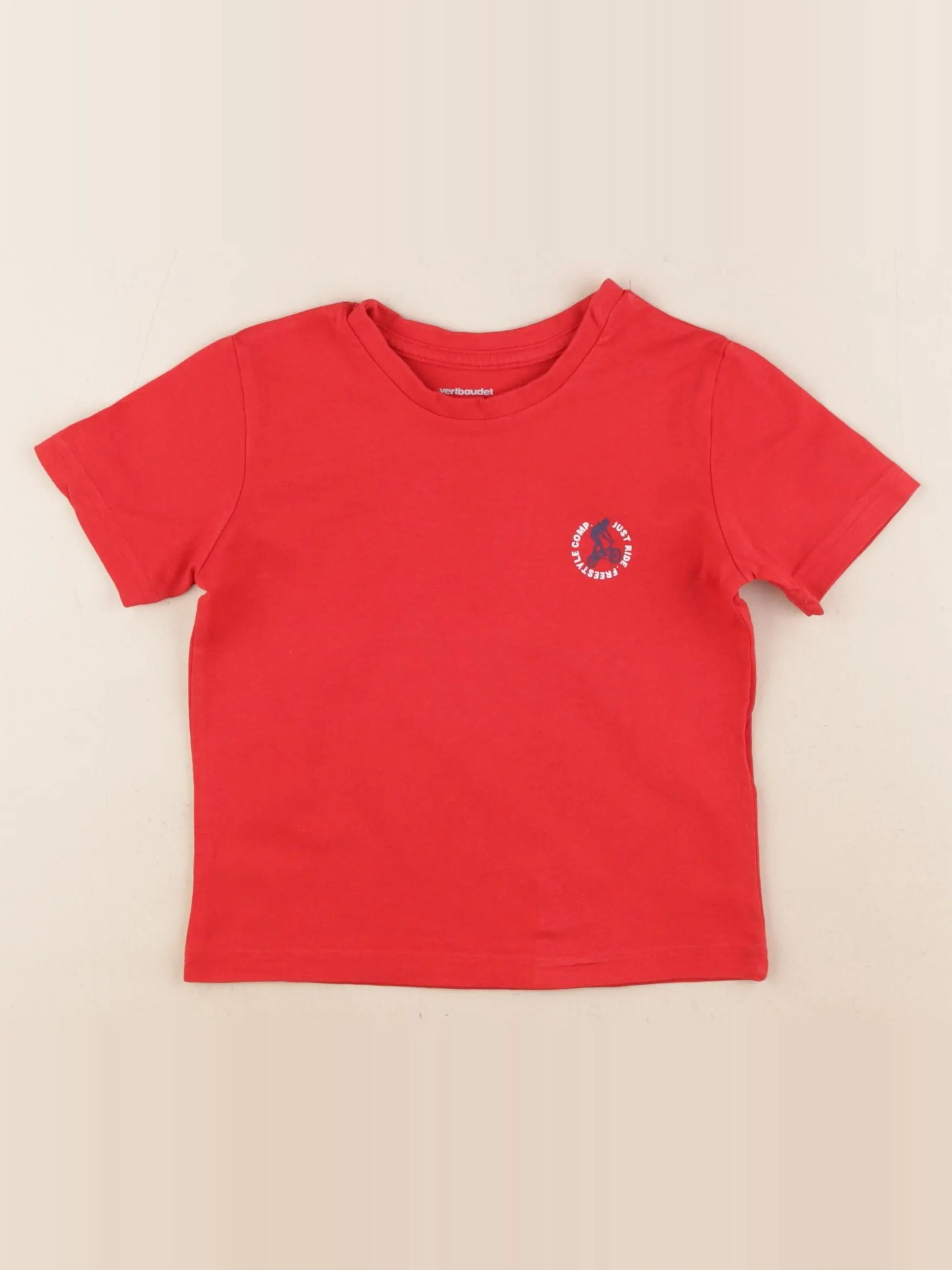 Vertbaudet - tee-shirt rouge - 4 ans