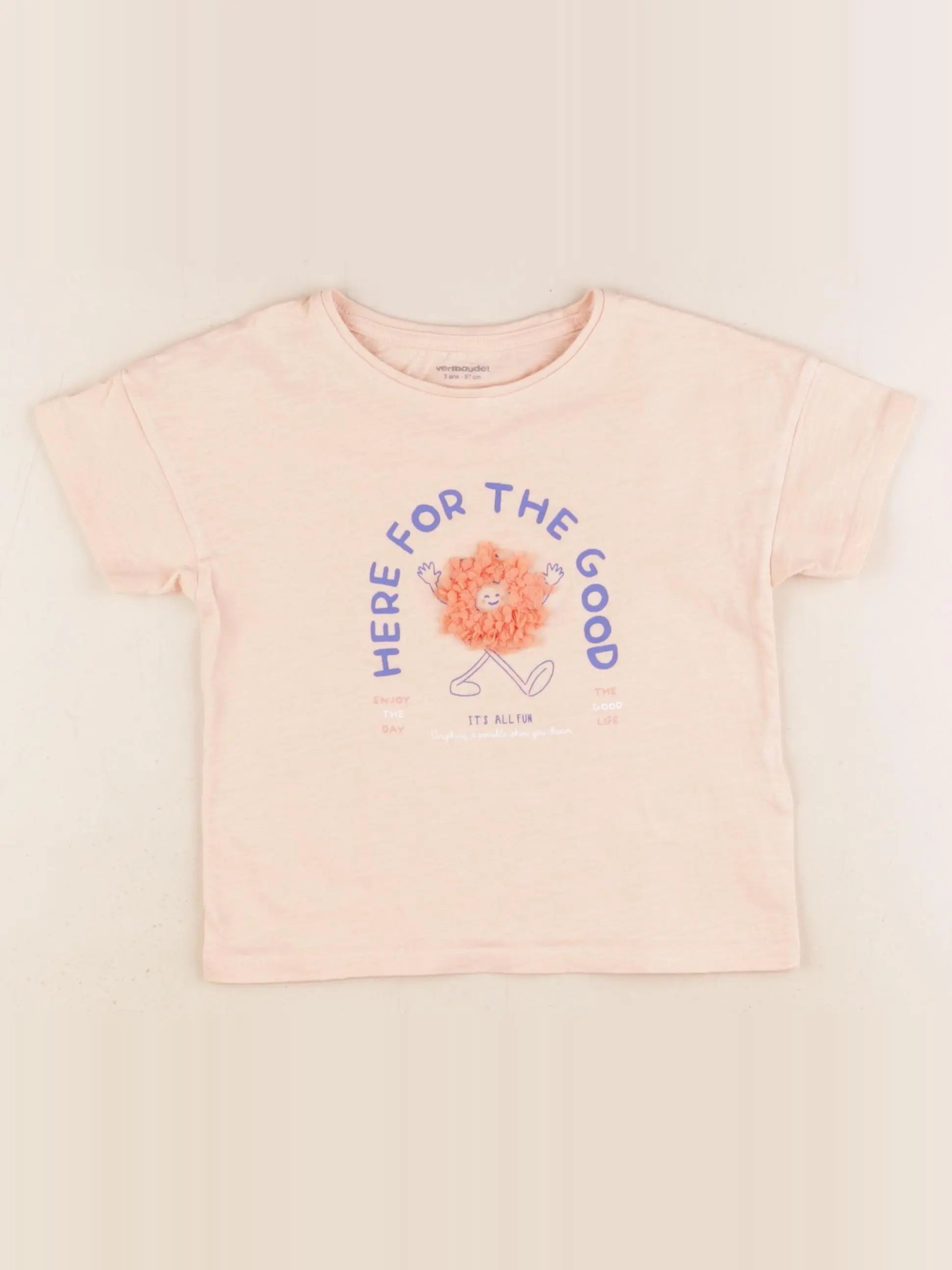 Vertbaudet - tee-shirt rose - 3 ans