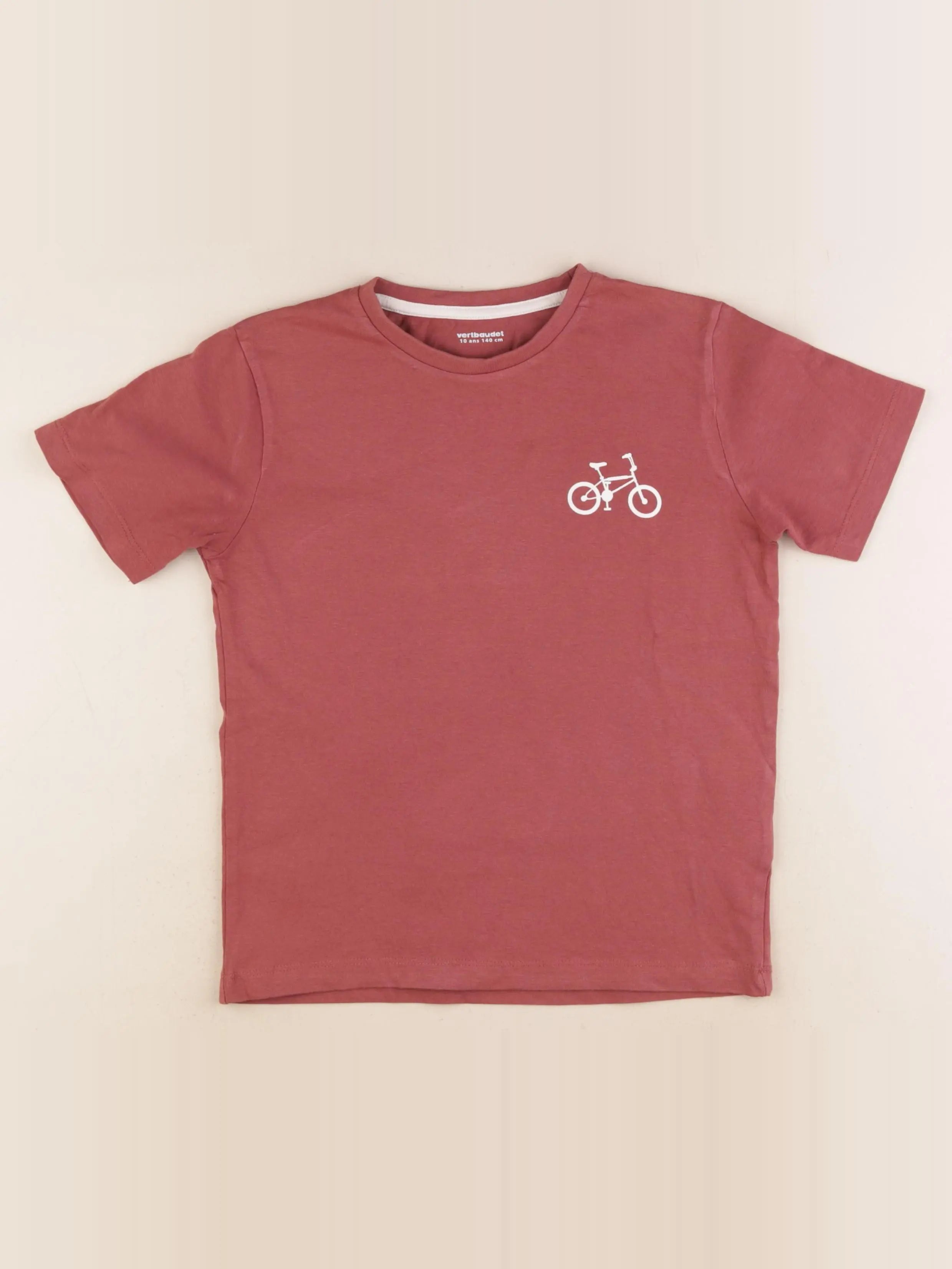 Vertbaudet - tee-shirt rouge - 10 ans