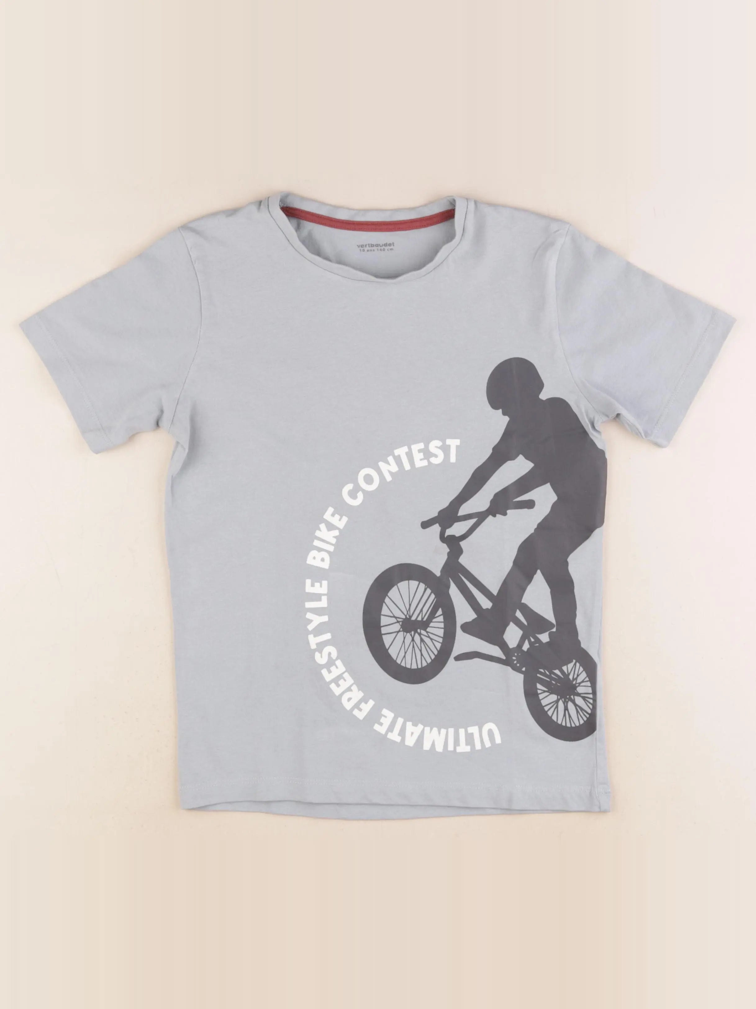 Vertbaudet - tee-shirt bleu - 10 ans