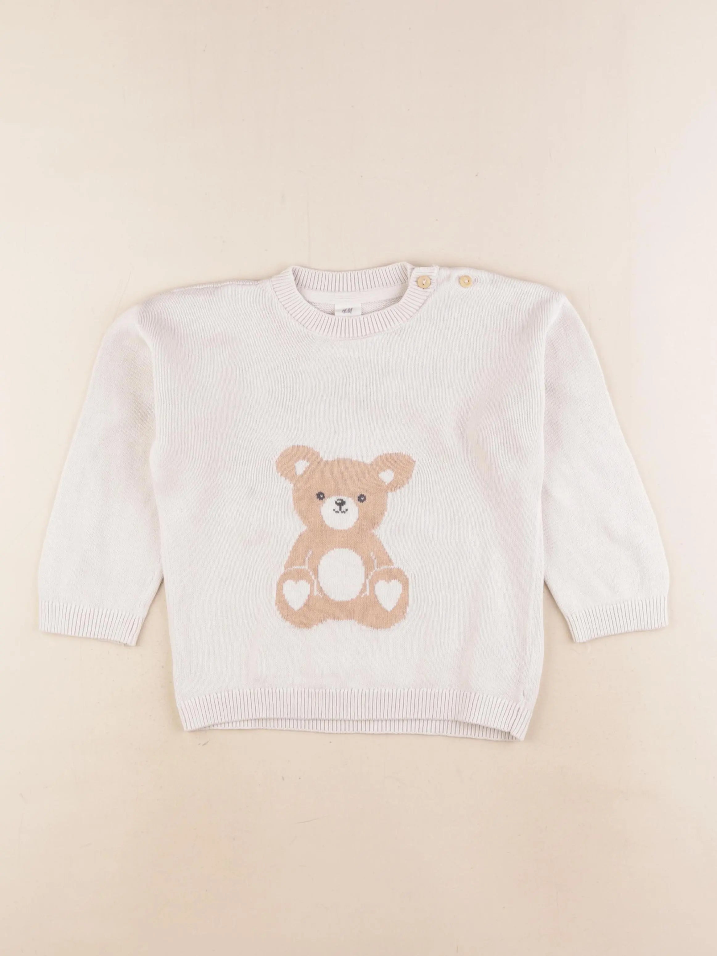 H&M - pull beige - 3/4 ans