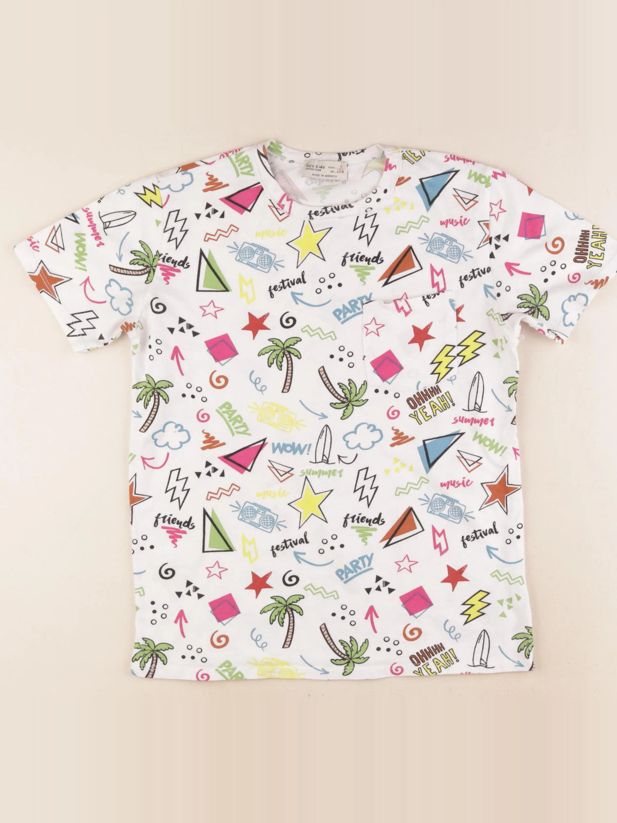Zara - tee-shirt multicolore - 9 ans