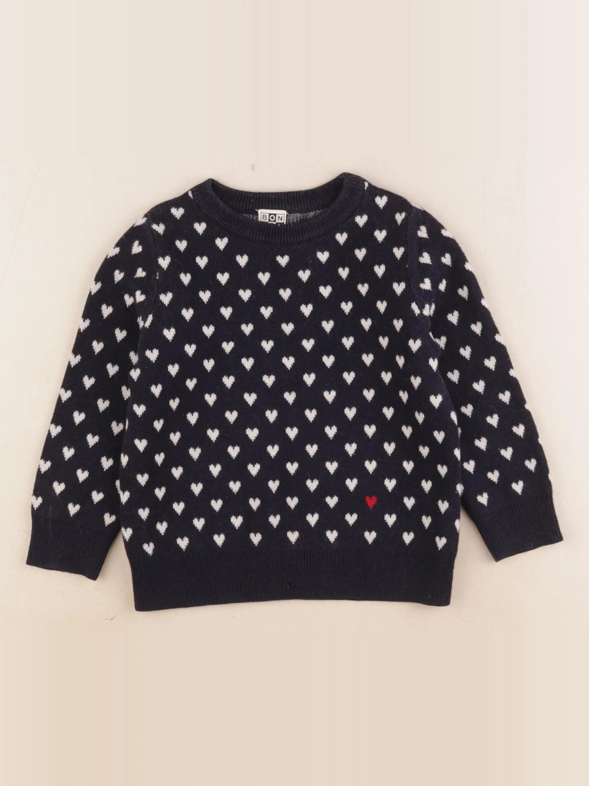 Bonton - pull bleu, blanc - 4 ans
