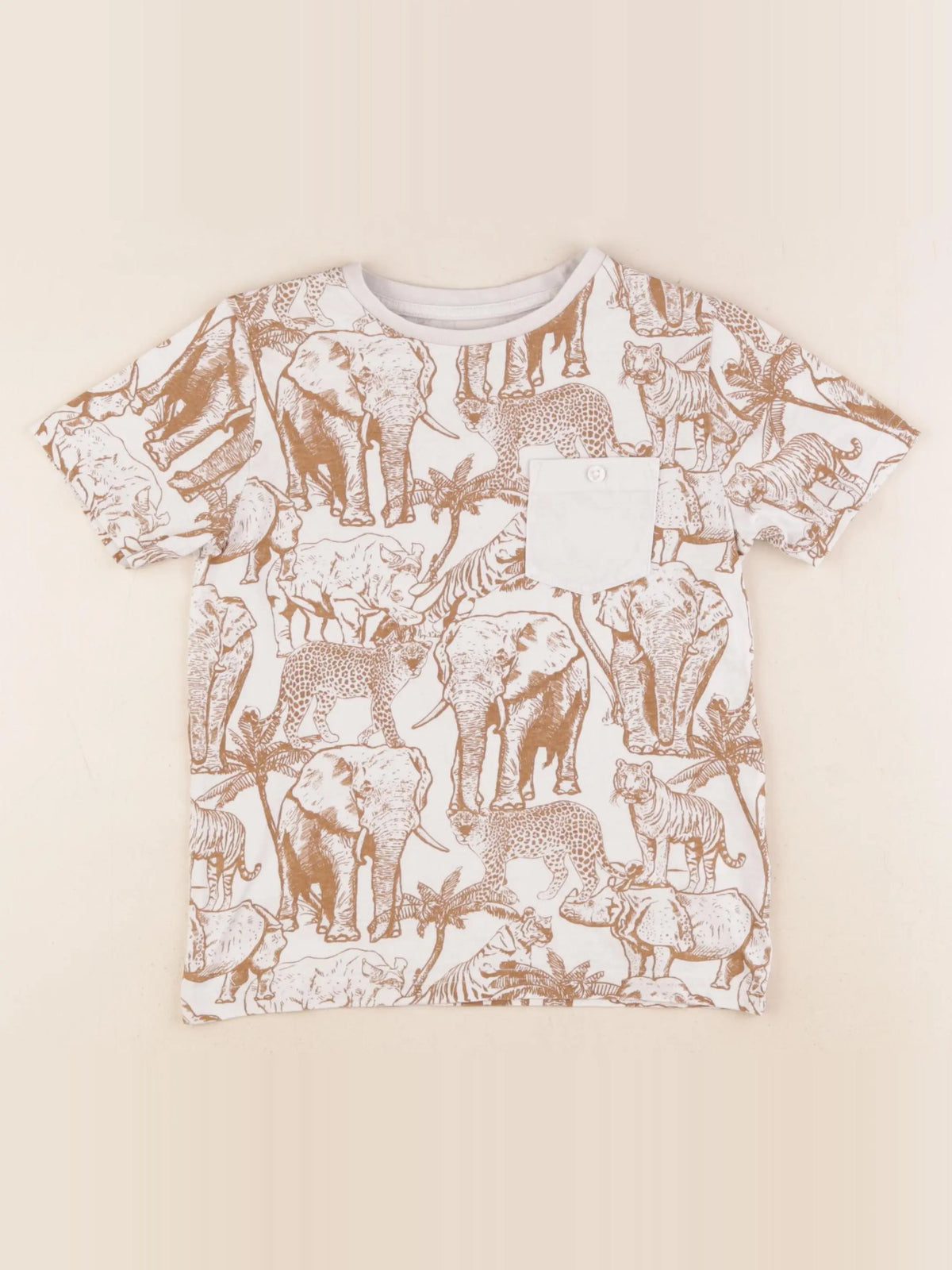 Vertbaudet - tee-shirt marron - 6 ans