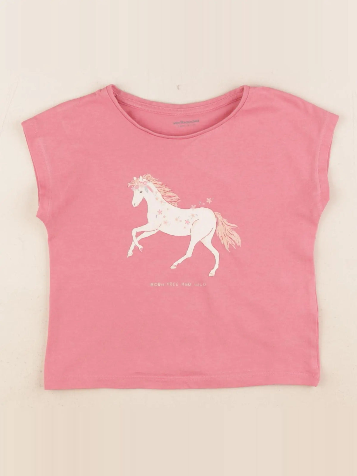Vertbaudet - tee-shirt rose, or - 3 ans