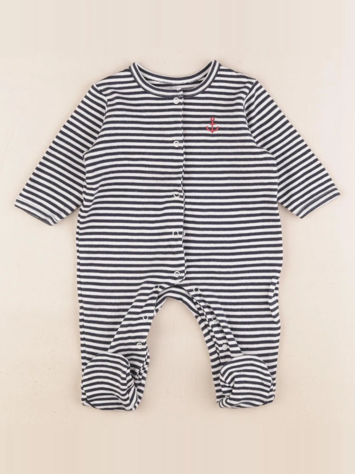 Vertbaudet - pyjama coton bleu - 6 mois